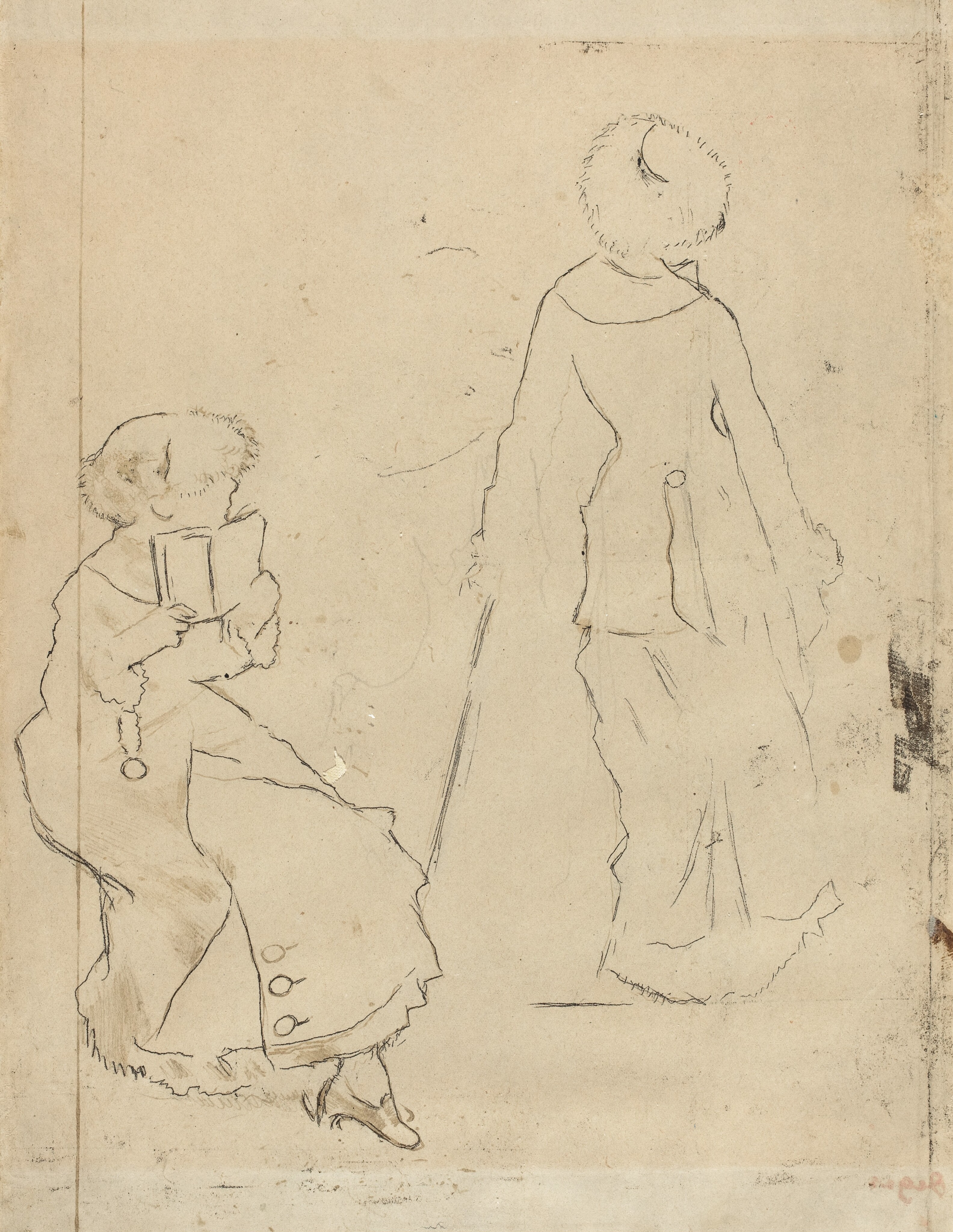 Study for "Mary Cassatt at the Louvre" [verso] - Edgar Degas