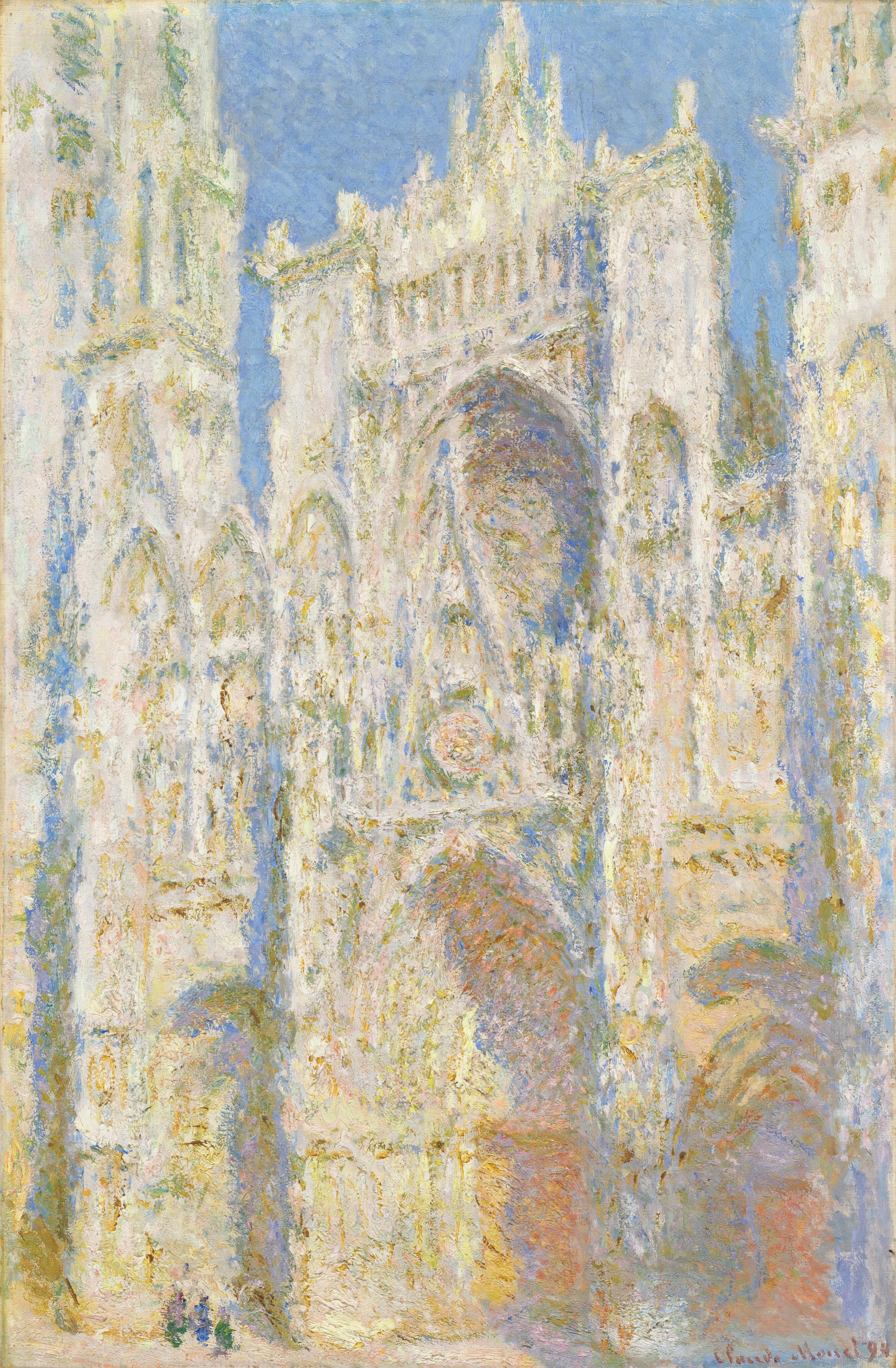 Rouen Cathedral, West Façade, Sunlight - Claude Monet