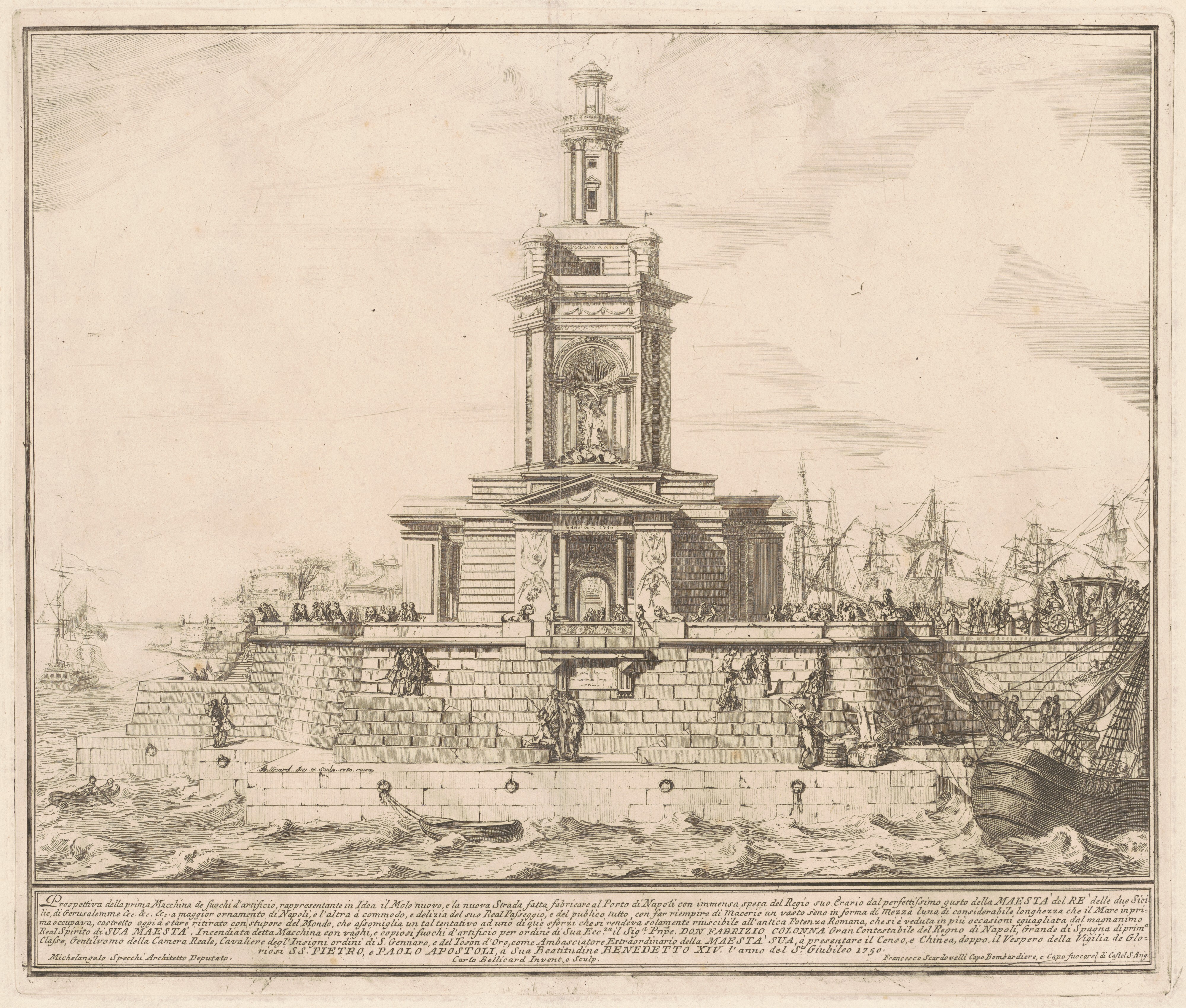 The Prima Macchina for the Chinea of 1750: The New Pier of Naples - Michelangelo