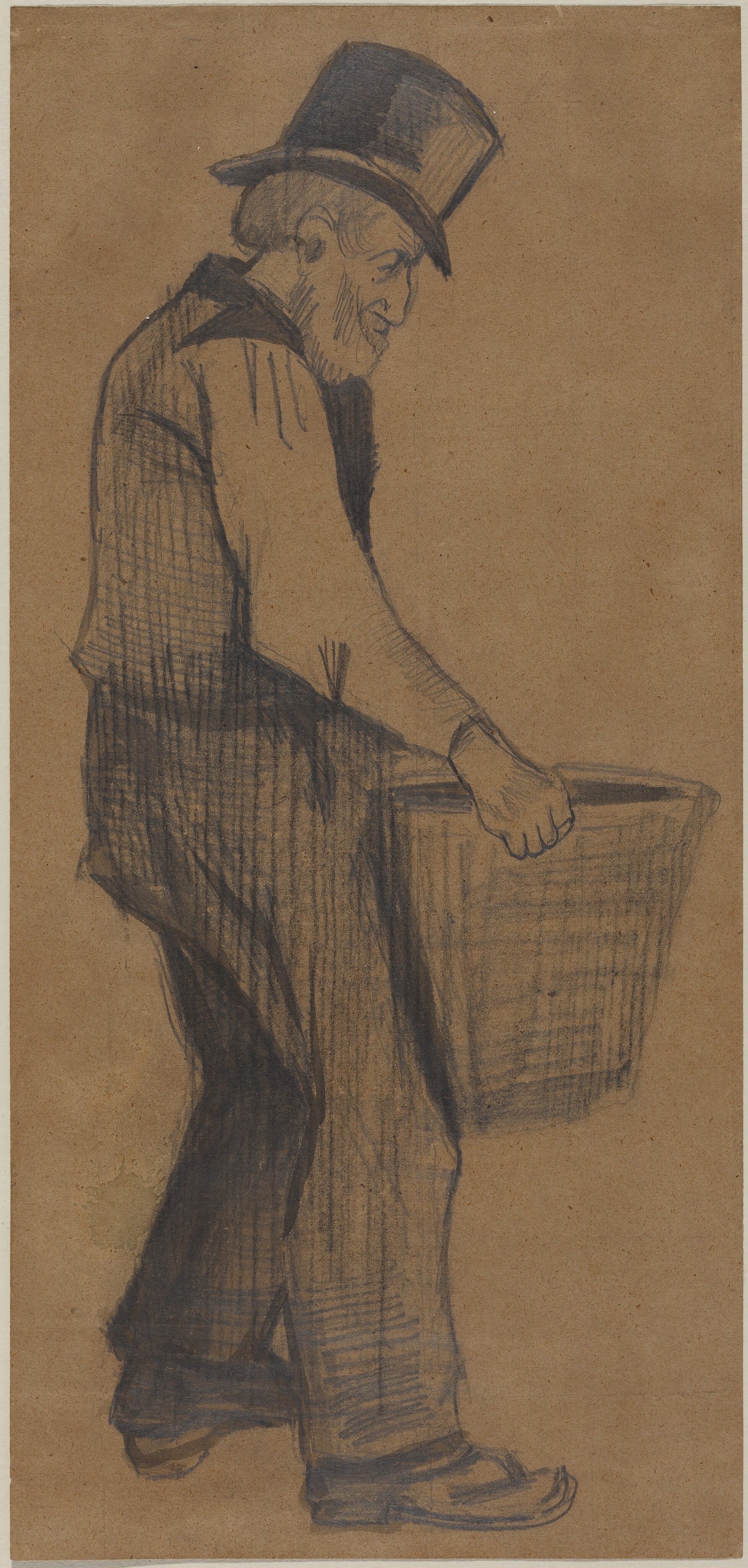 Old Man Carrying a Basket, Facing Right - Vincent van Gogh