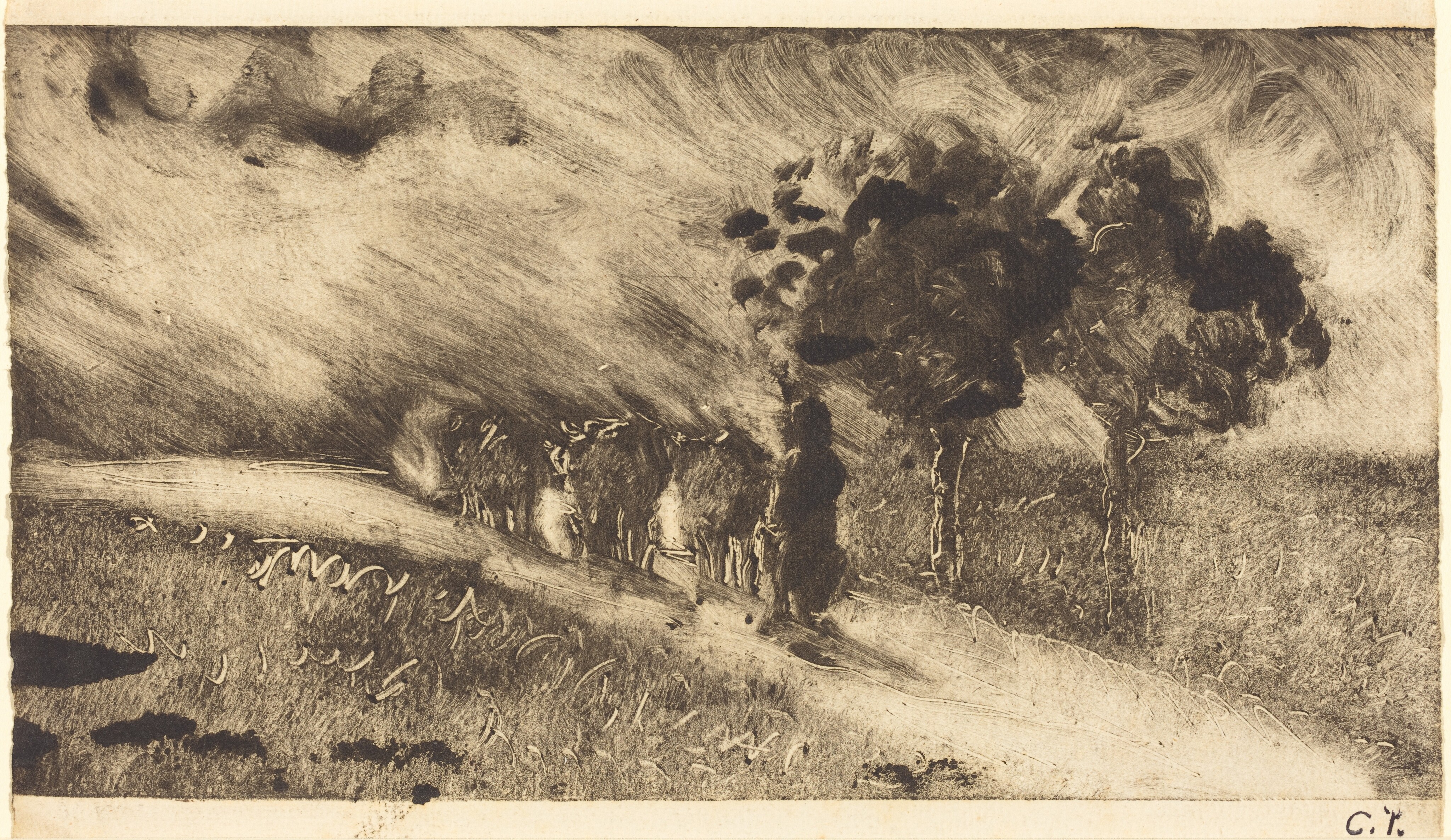 Herding the Cows at Dusk (Vachère le soir) - Camille Pissarro