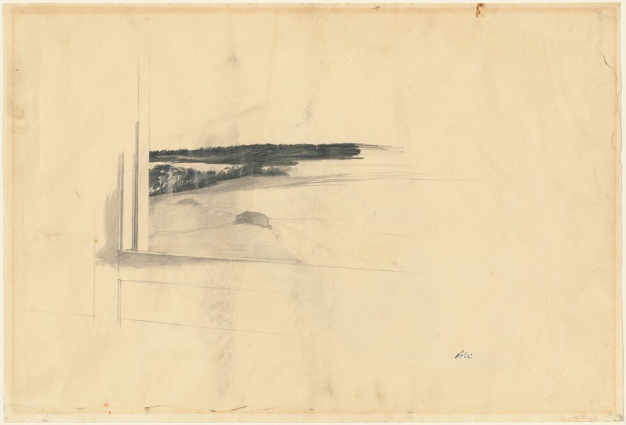 Study for "Wind from the Sea" (recto) - Andrew Wyeth