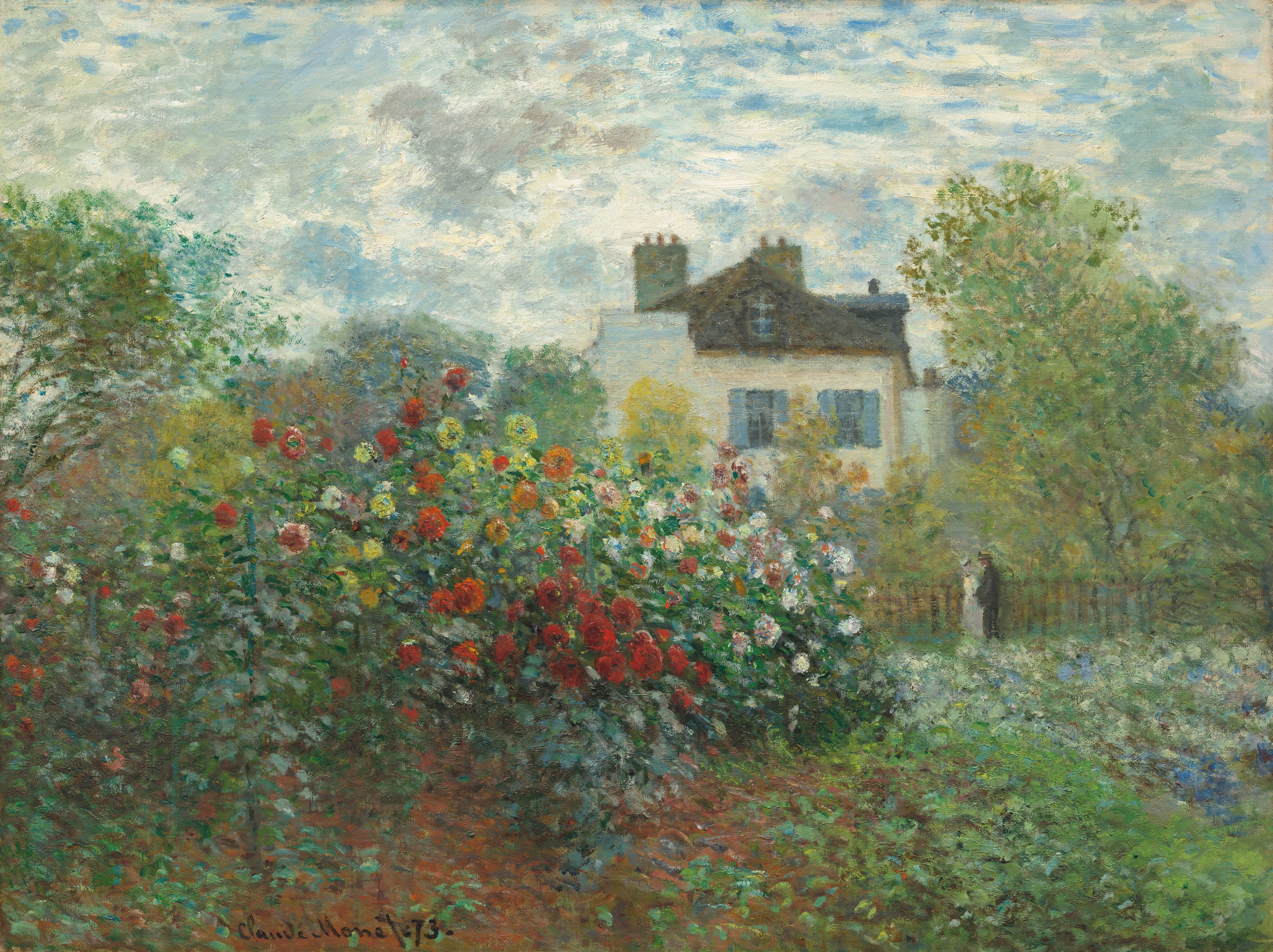 The Artist's Garden in Argenteuil (A Corner of the Garden with Dahlias) - Claude Monet
