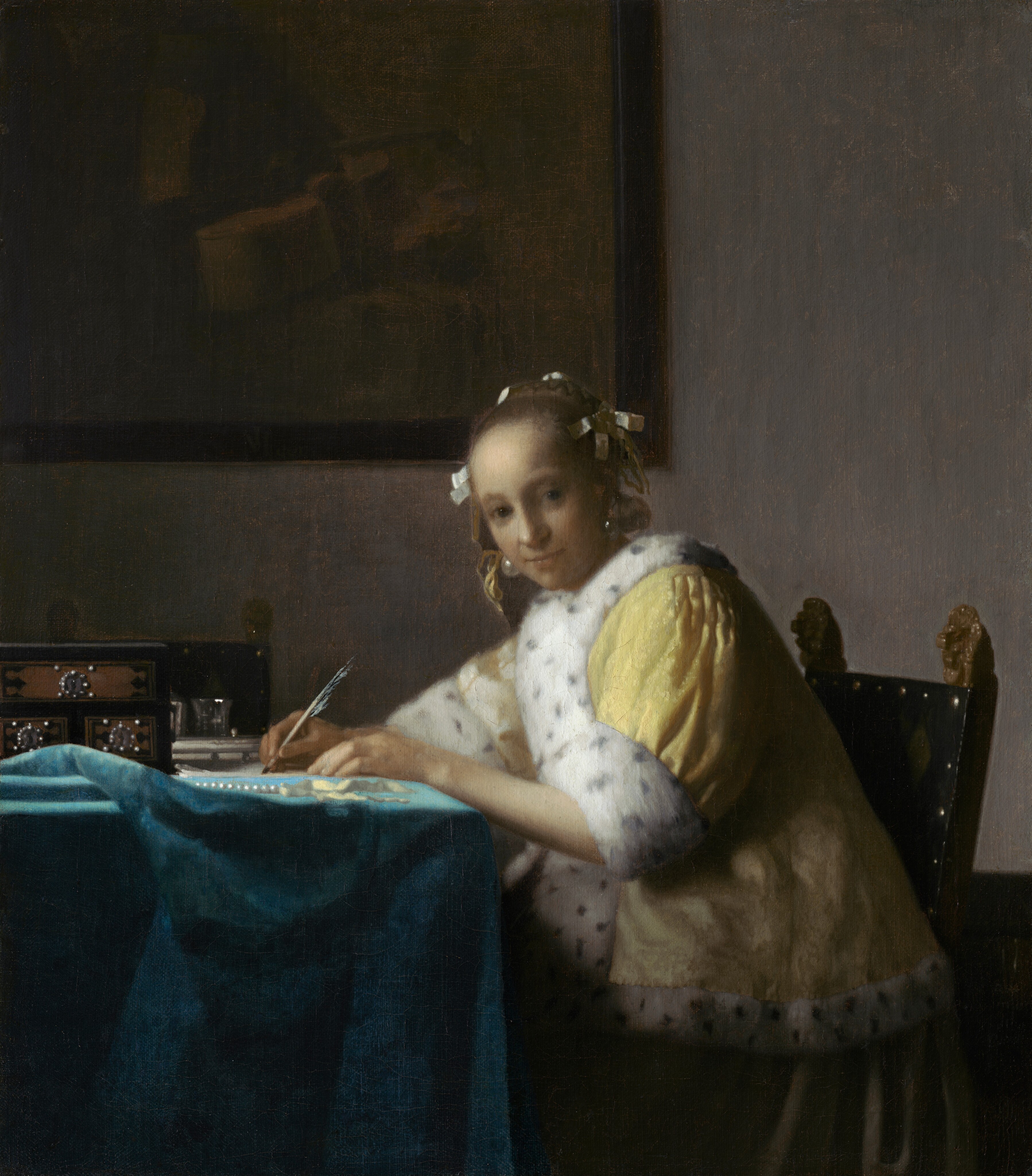 A Lady Writing - Johannes Vermeer