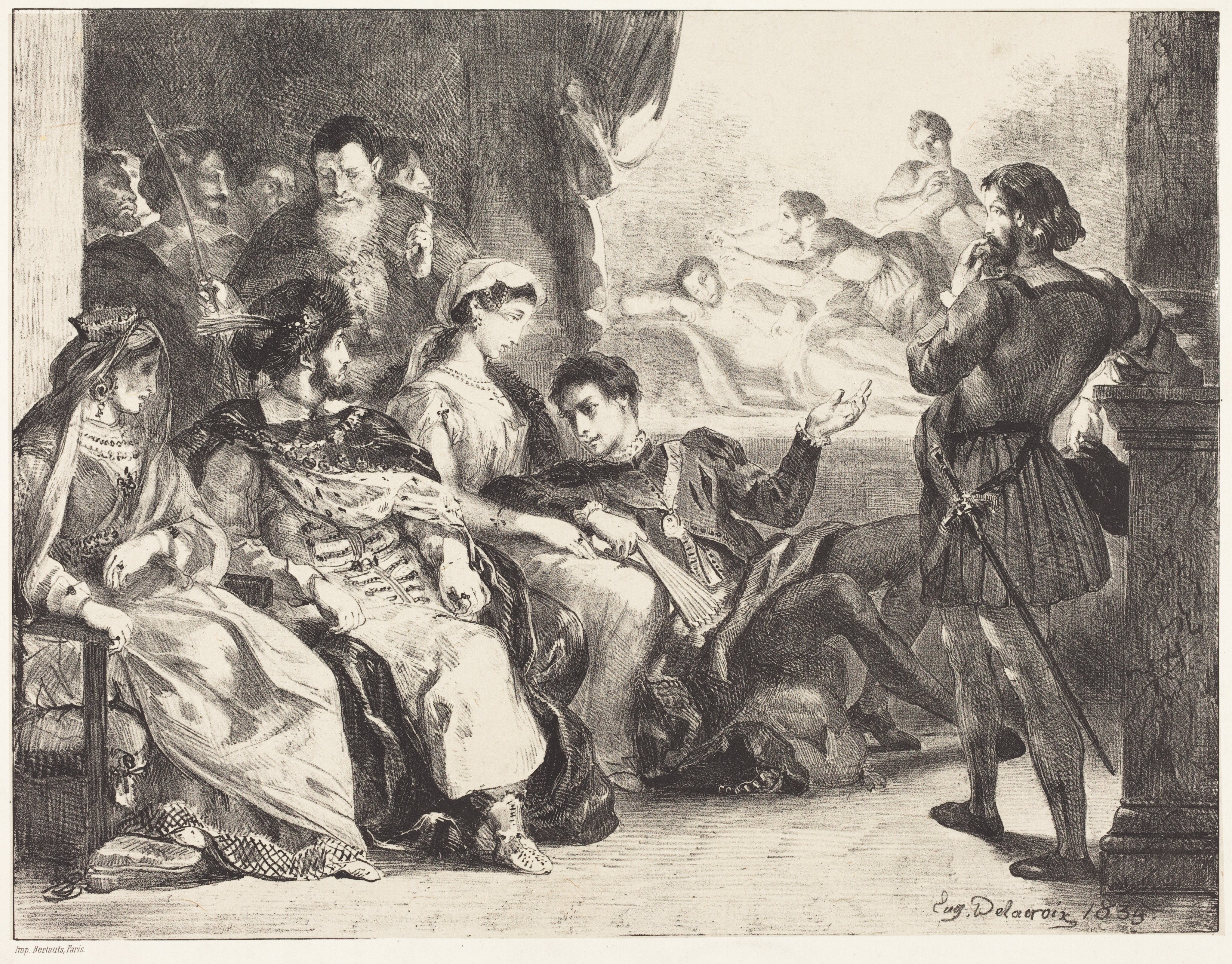 Players Enacting the Poisoning of Hamlet's Father (Act III, Scne II) - Eugène Delacroix