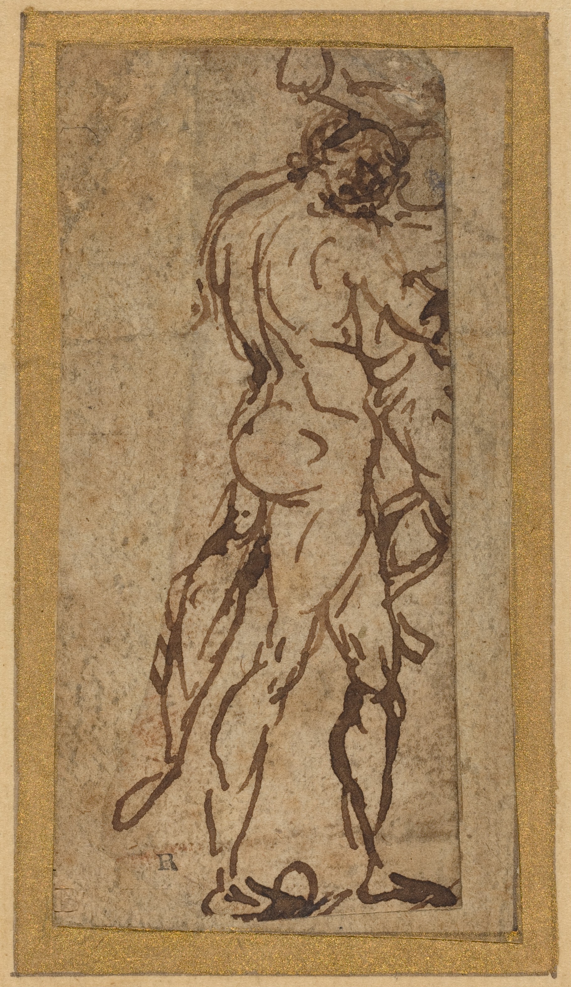 Two Nudes Fighting - Michelangelo