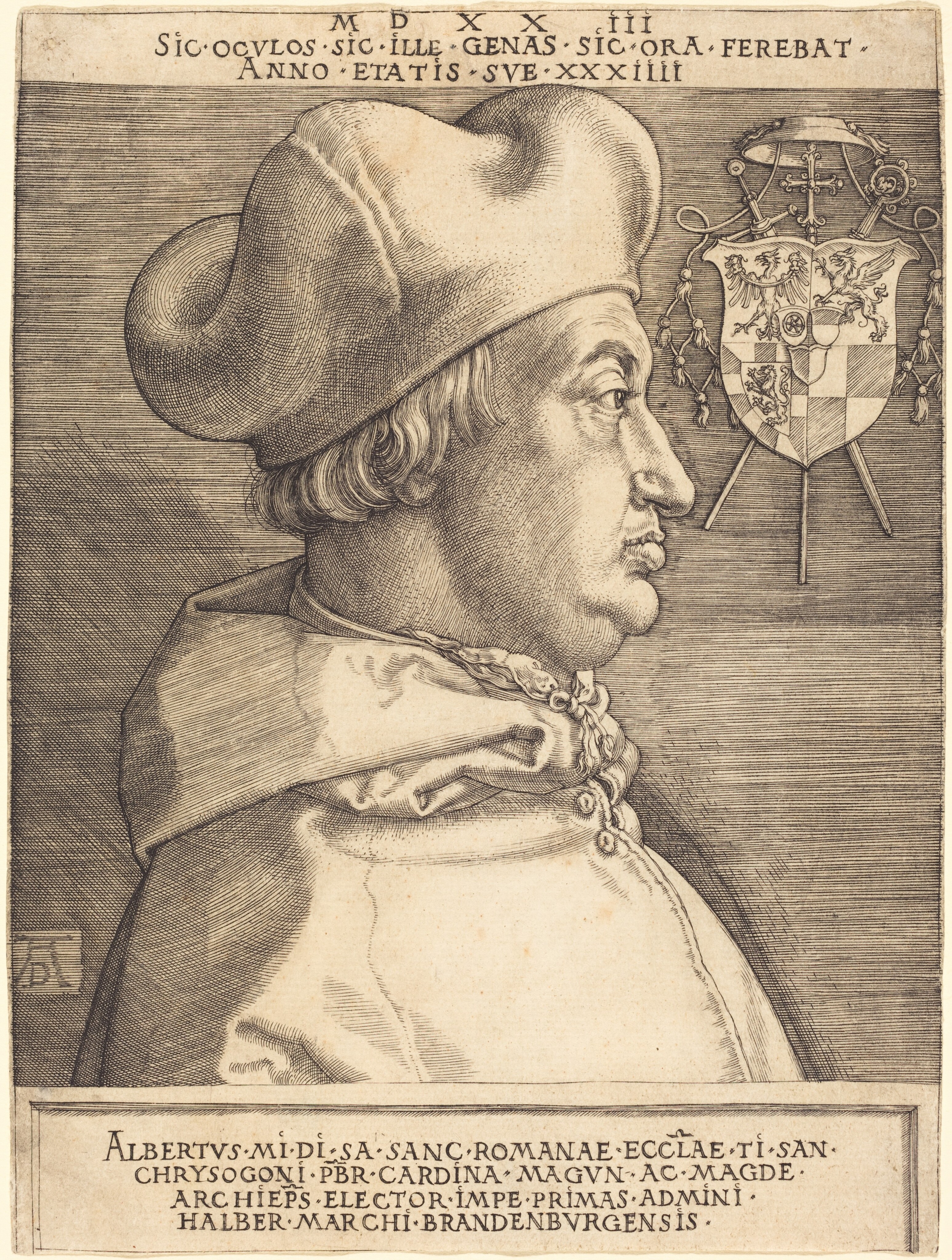 Cardinal Albrecht of Brandenburg ("Large Cardinal") - Albrecht Dürer