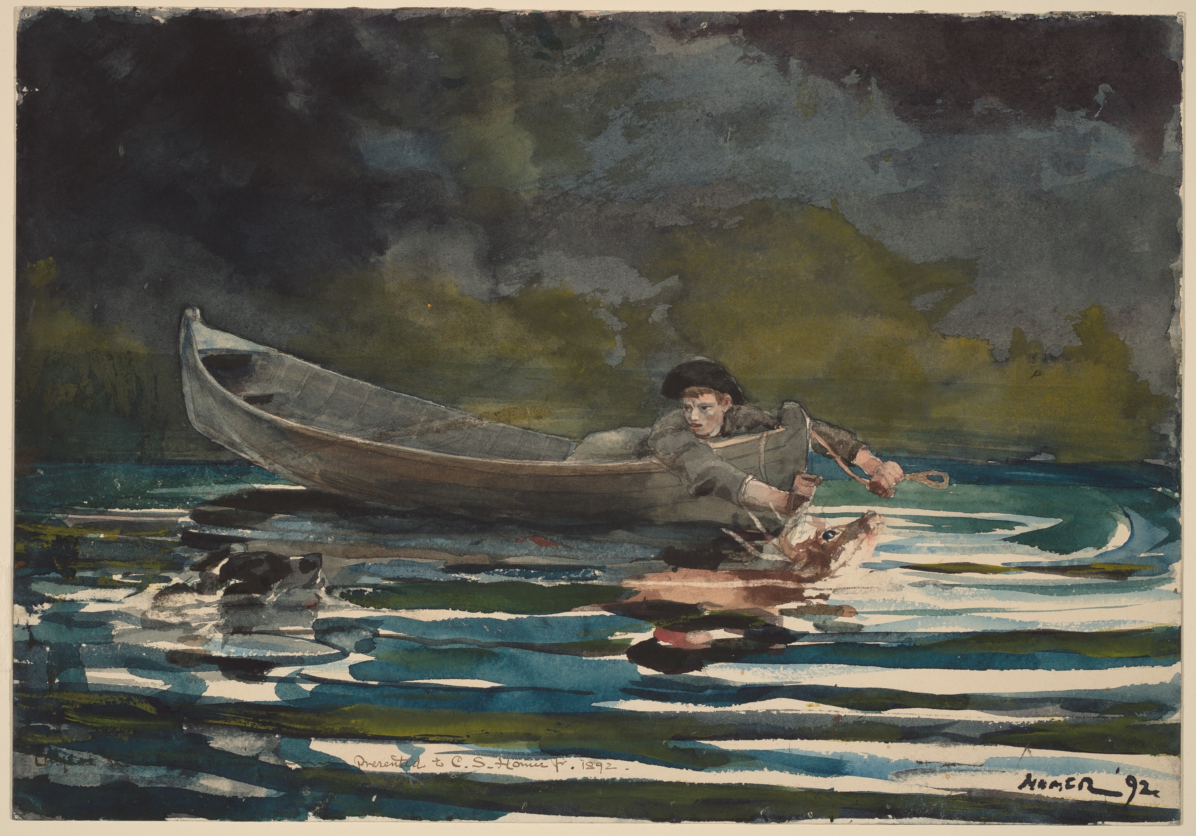 Sketch for "Hound and Hunter" - Winslow Homer
