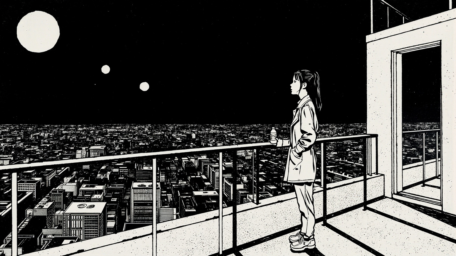 There are two moons in the sky tonight. One large, one small. The small one should not be there, but it is.