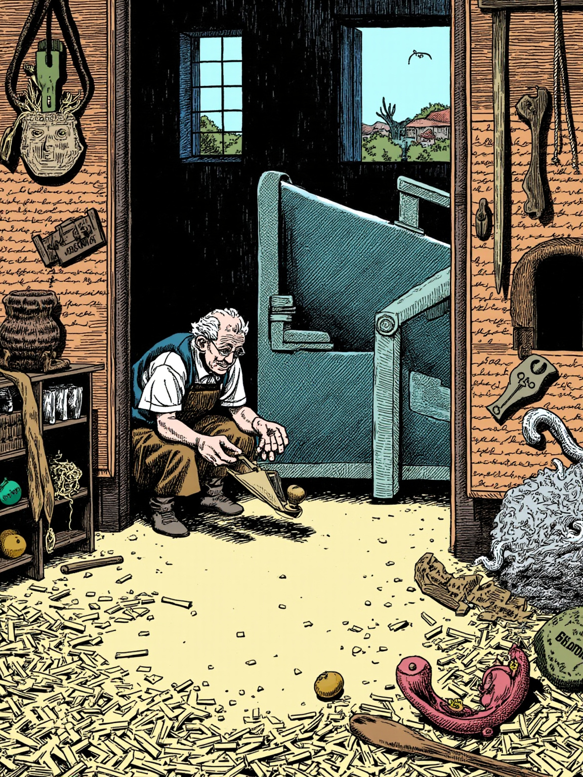 Geppetto, seeing this, felt insulted and said in a grieved tone: "Ugly wooden eyes, why do you stare so?"