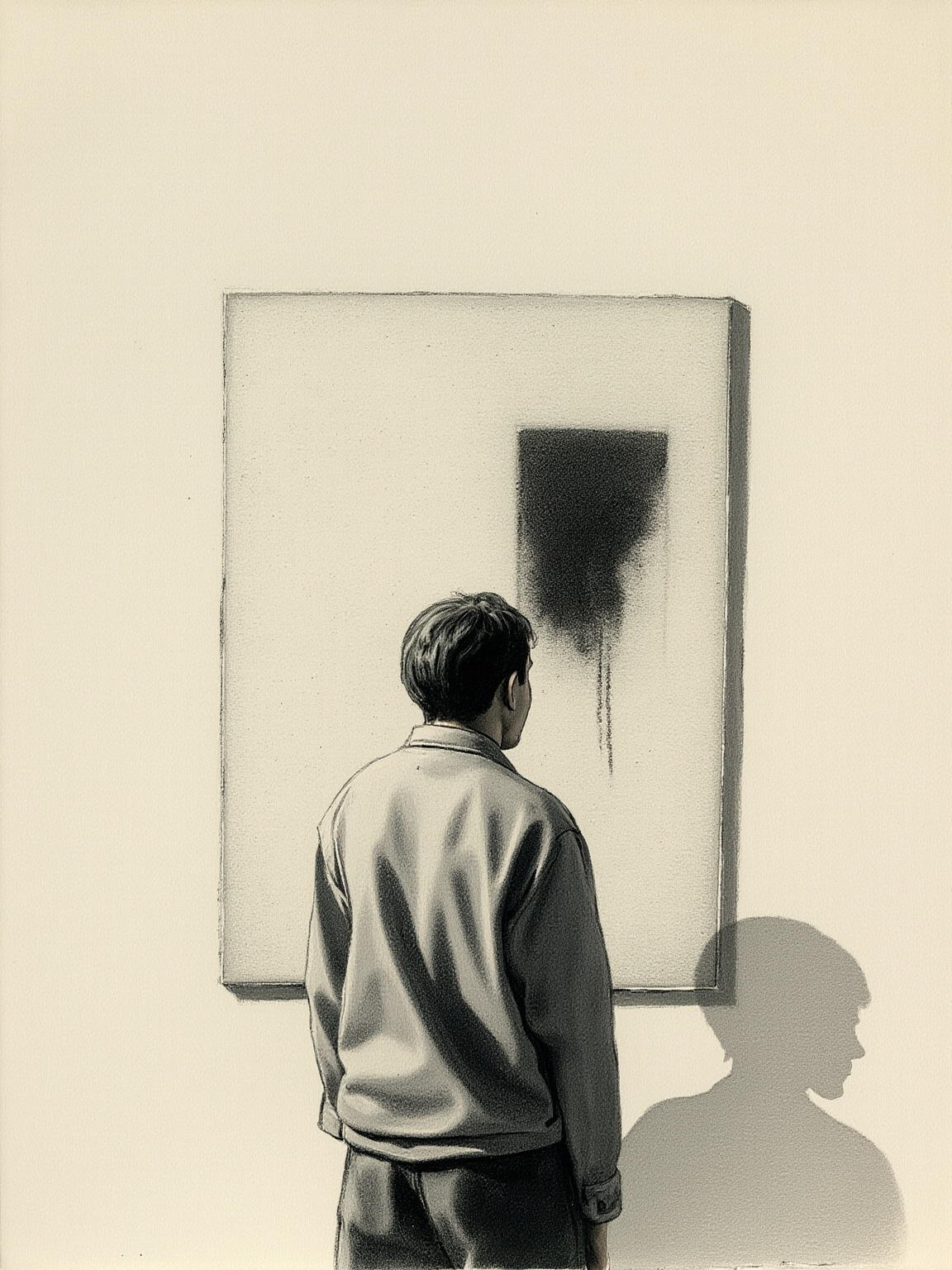 He stood before the light box studying the dark blur in his own neck — patient, exile, and citizen, all three superimposed in one shadow.