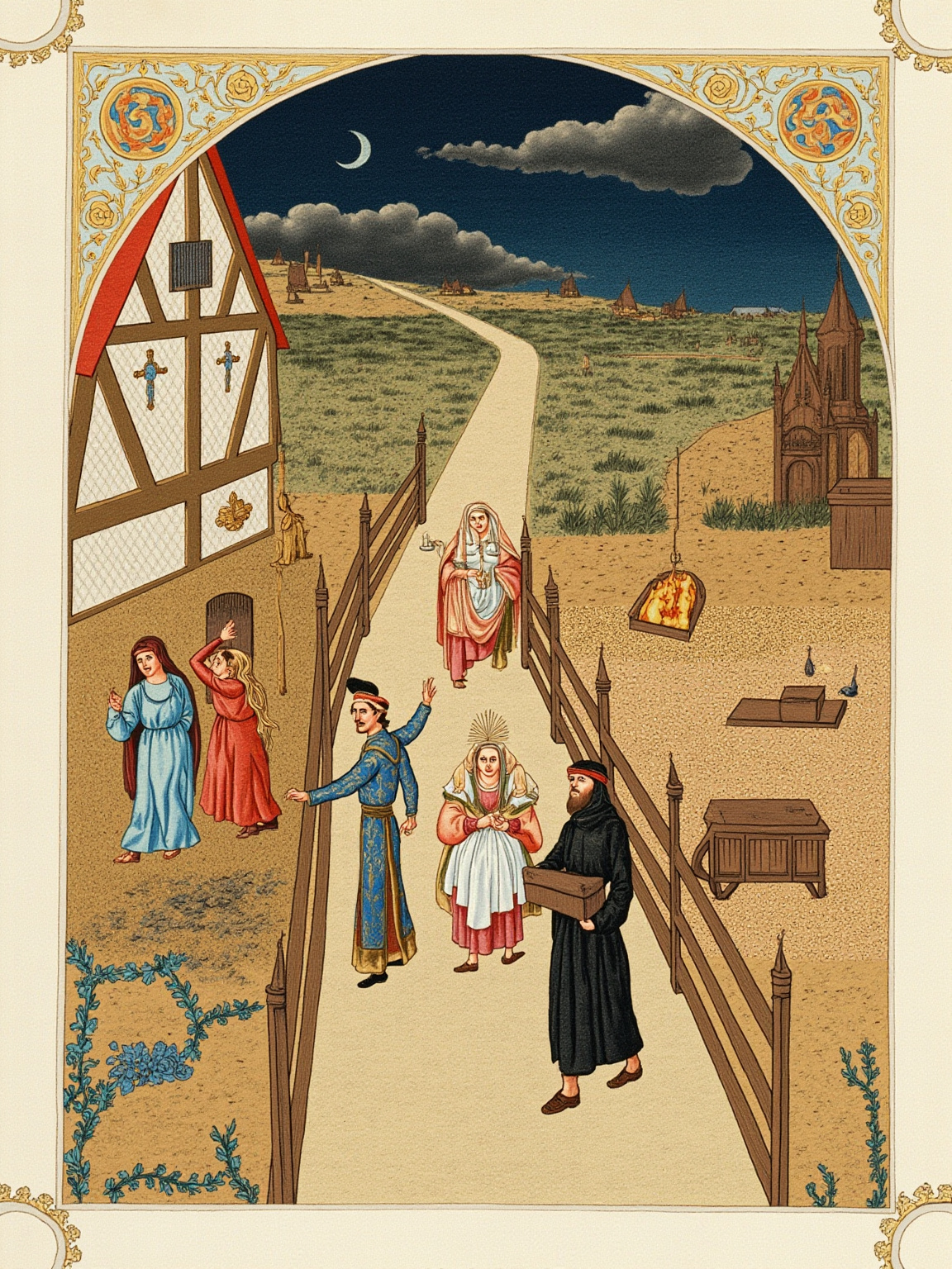 And when the fiend heard her curse the Summoner on her knees, he came forward and said, "Now, good mother, are you in earnest when you say that?"