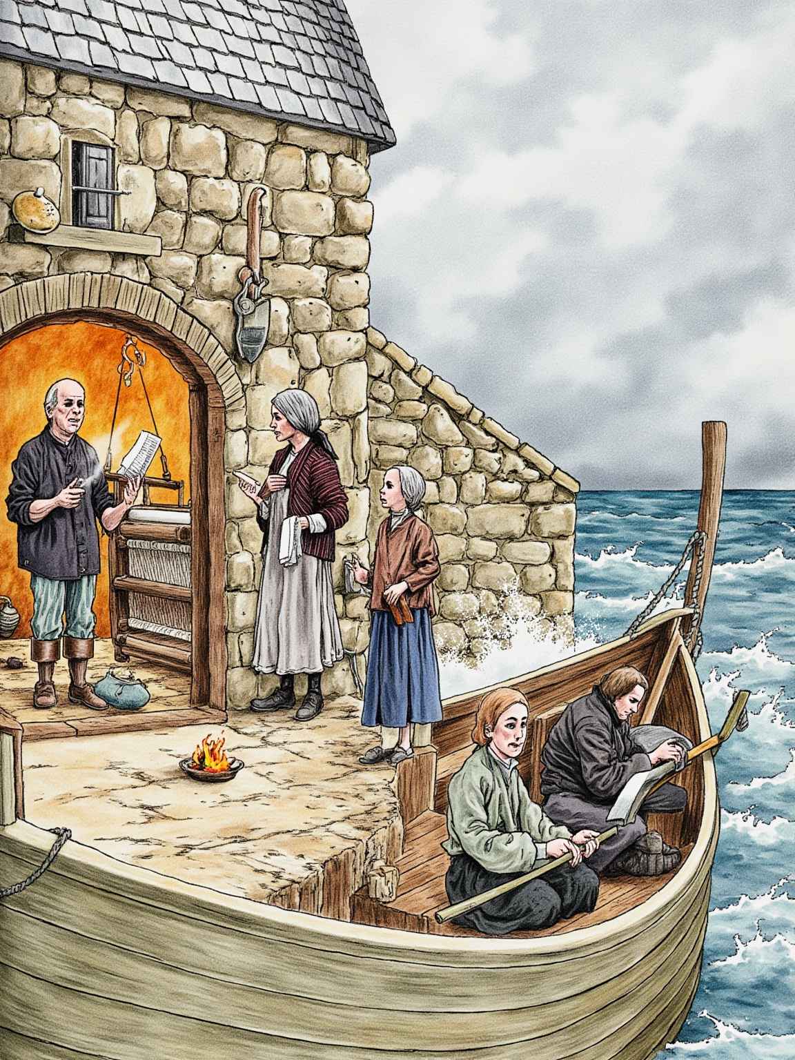 Three names leave the same mouth without a pause — Mary, Columba, and the old sea-god MacCrummin.