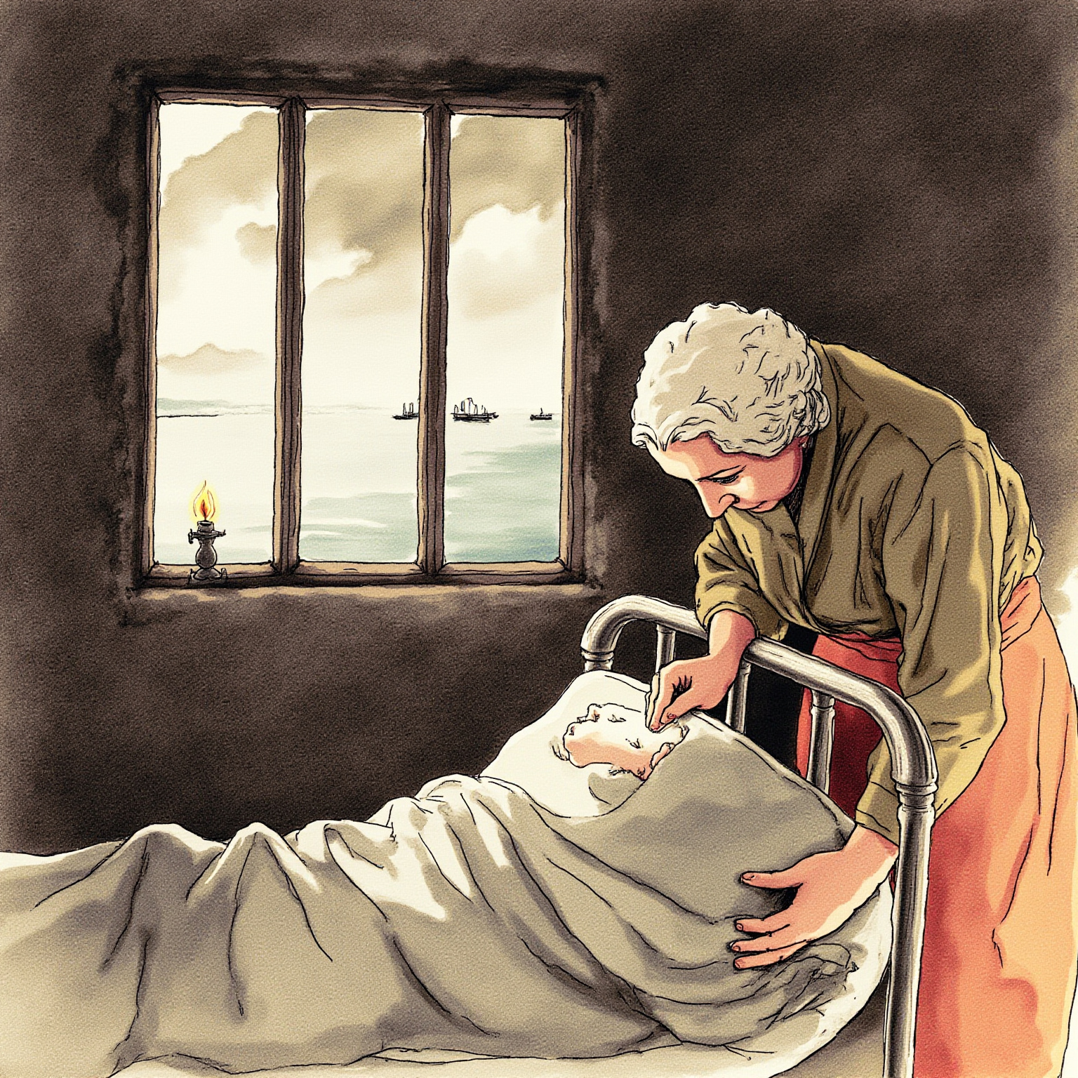 The same woman who brought the child in will, years later, sit at another bed to see the soul go out.