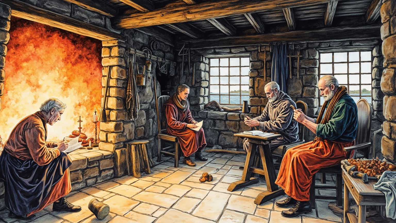 Three blows on the iron, and three names — Father, Son, and Holy Spirit — hammered into the steel.