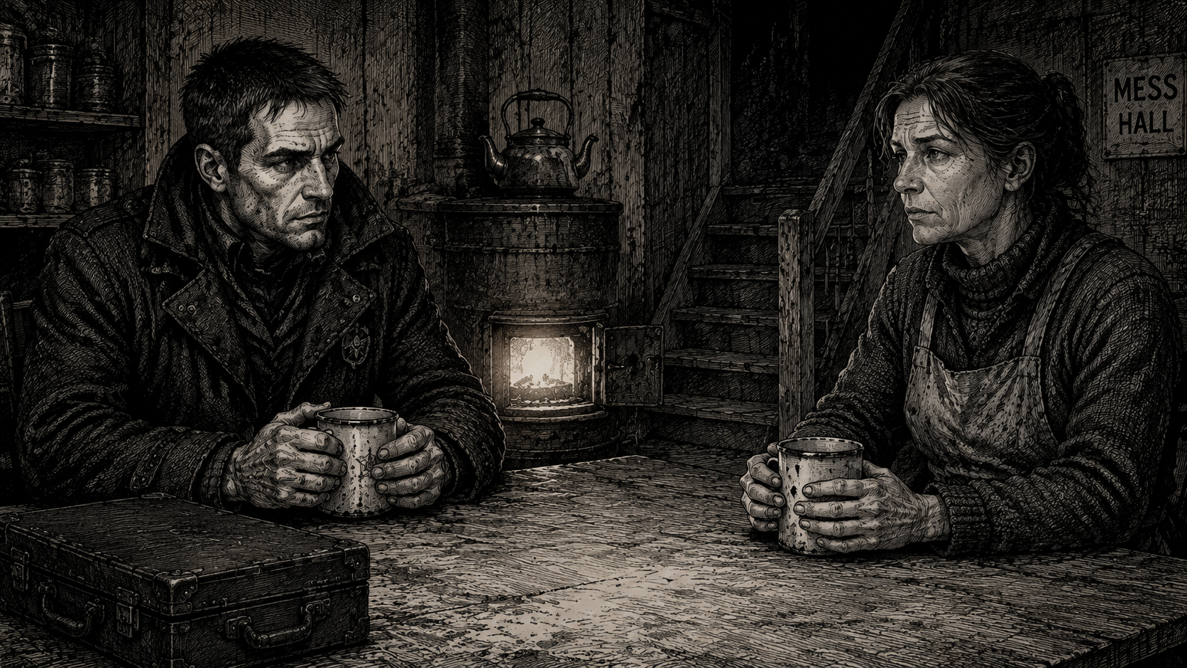 Coffee at the table, the death described