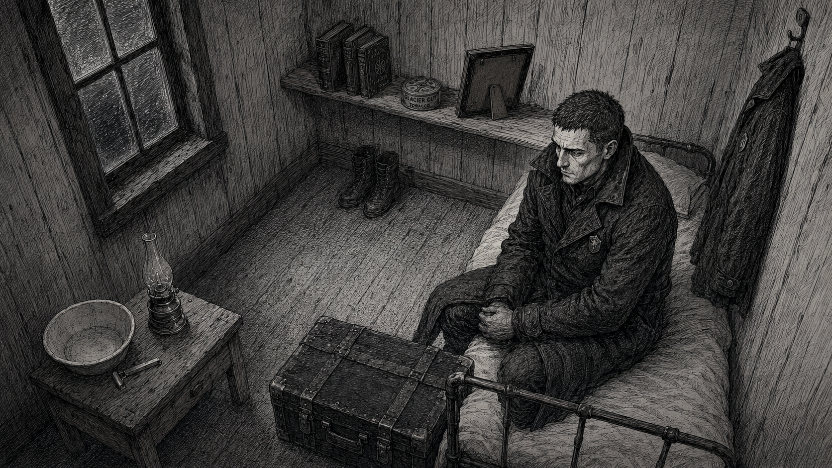 Reed sits with the photograph and the window