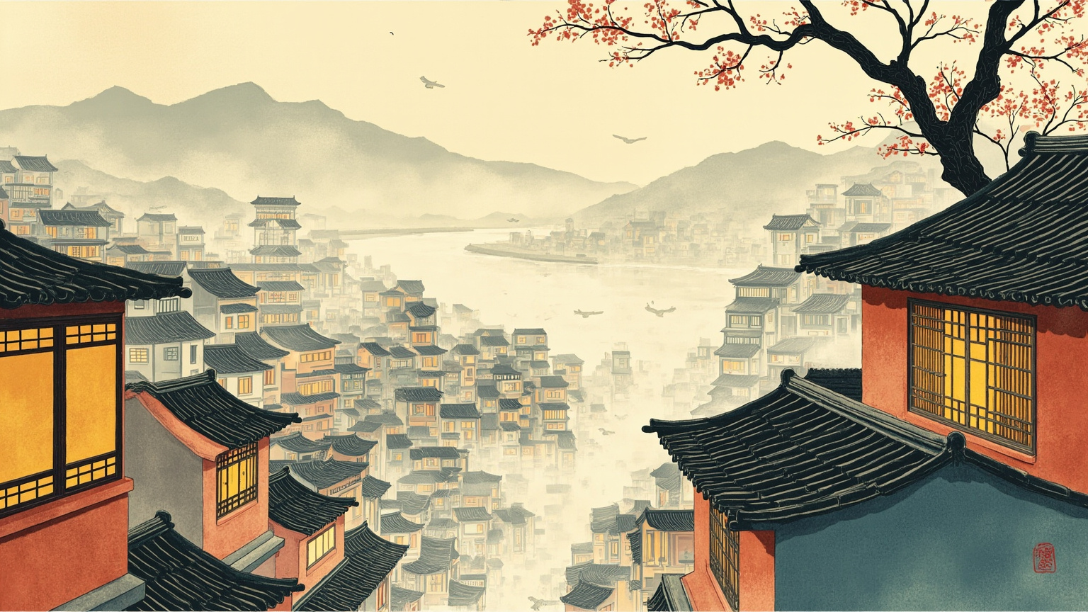雾、寒、药味、鞭炮声，全让白描压住了——感伤不许露面，形式的冷去对应内容的冷。