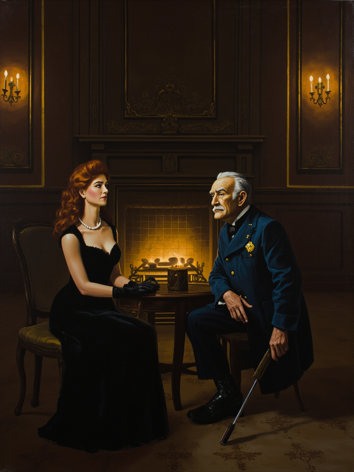 The Baron's eyes fastened upon Valérie as a tiger fastens upon his prey.
