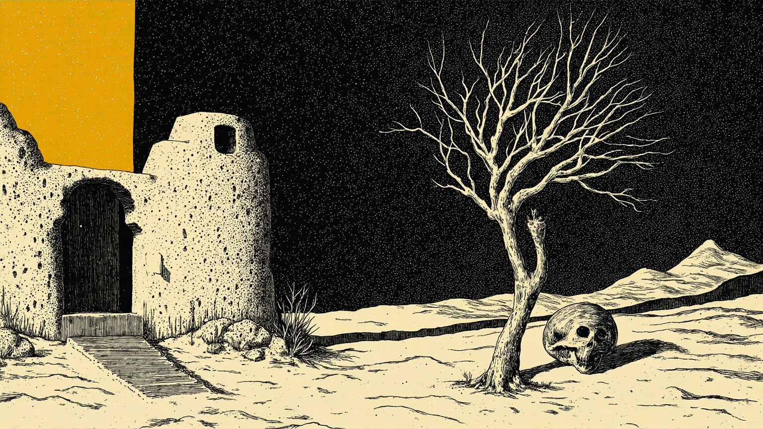 他死的时候正是他活着的样子——在路上，外头雪在下，身边没有一只手。