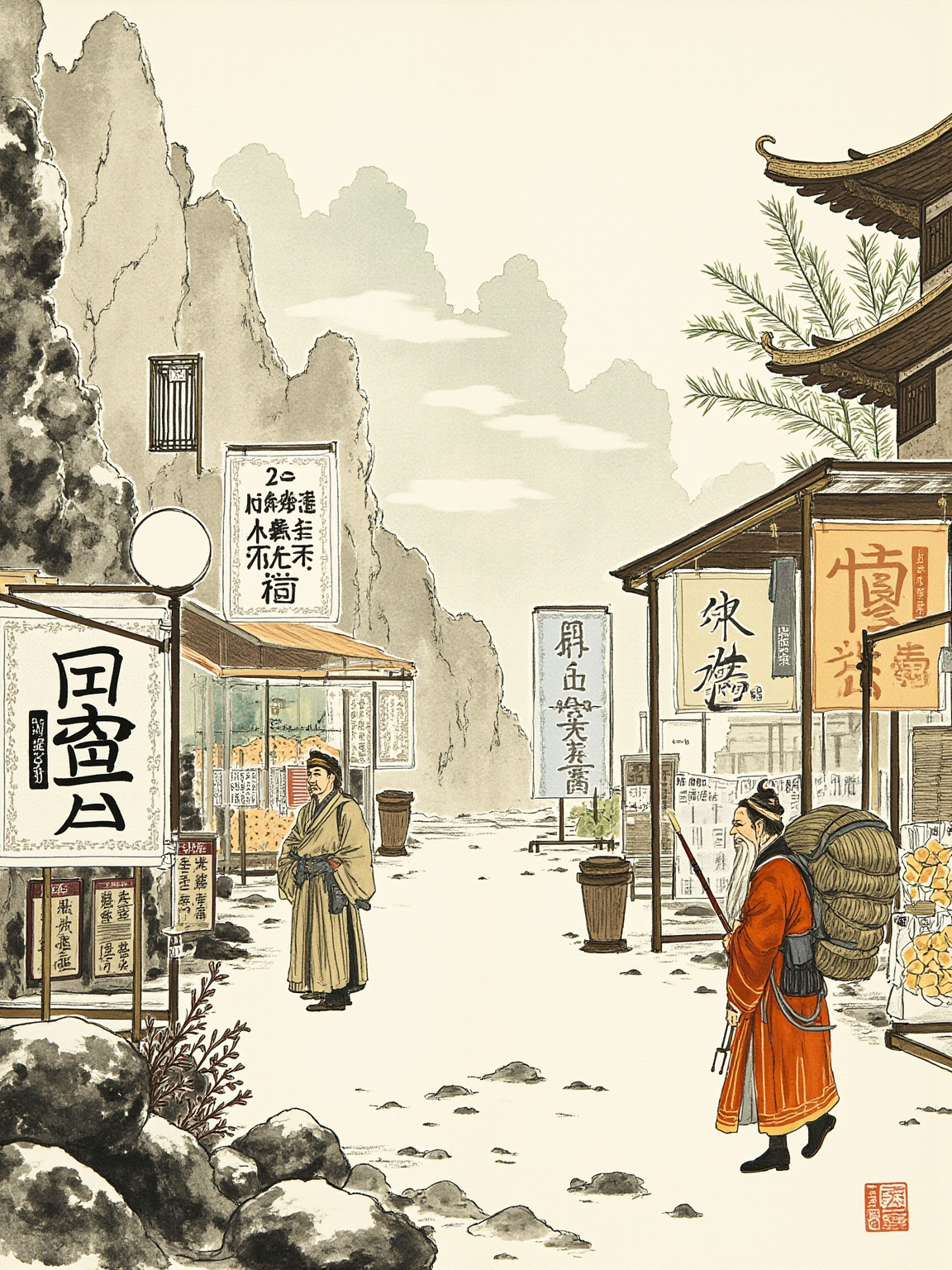 In the West Market the Sogdian and Persian merchants drank beside the Silla monks, and a pilgrim from Japan watched them all.