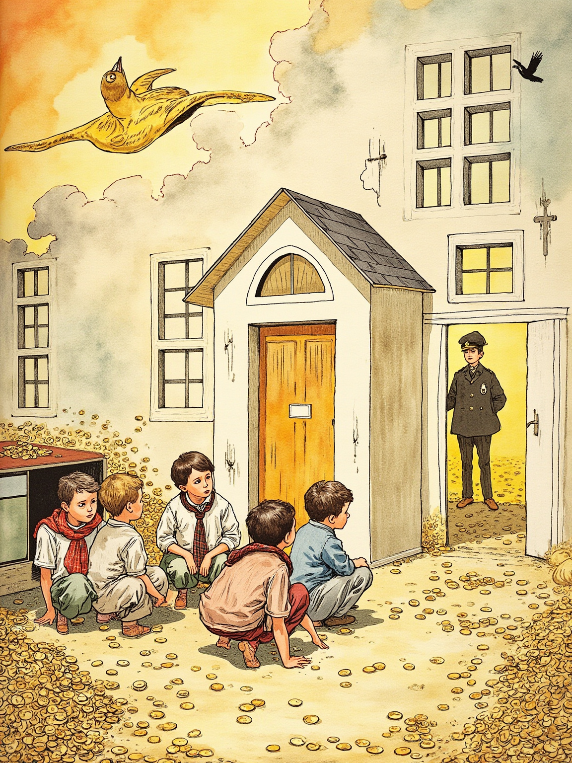 And ain't got tuppence in his pocket to bless hisself with, I'll go bail!' Willum's eyes followed his master's pointing thumb with contemptuous interest.