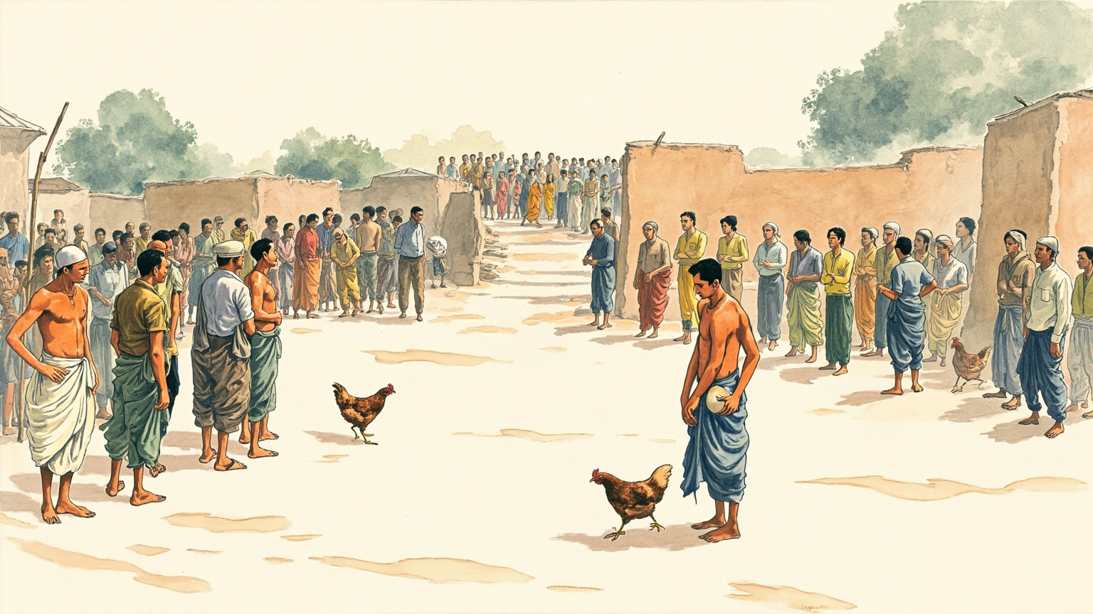 They set the boy and the woman down in the middle of the panchayat, and the village watched — that was the whole of the punishment.