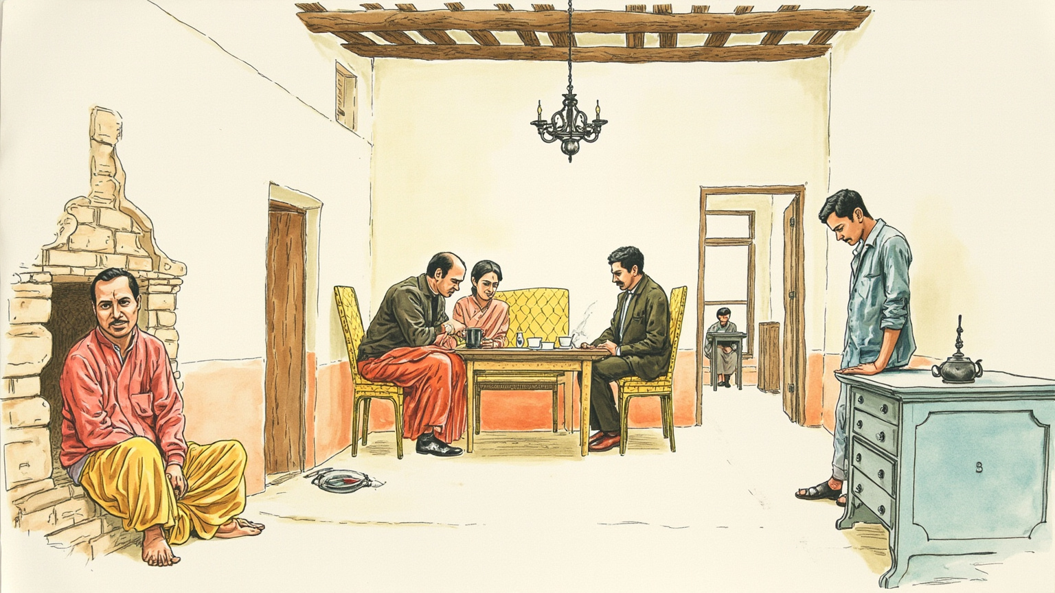 They spoke of Gandhi and of the untouchables and of India's freedom, and he sat listening in that cool drawing-room, his back colder than his own house.