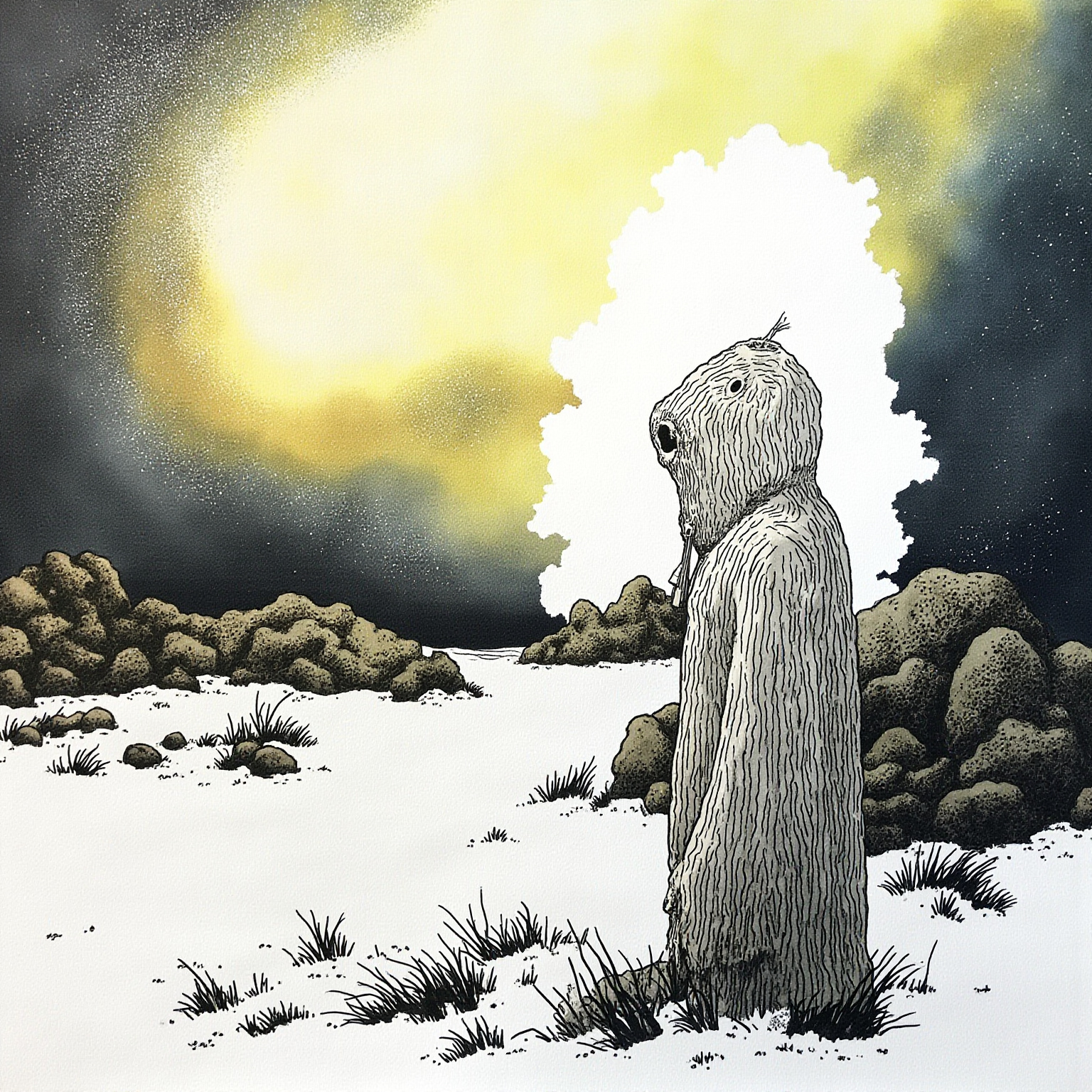 Grettir was taken and slain; and his head was set up on a stake against the cliff.