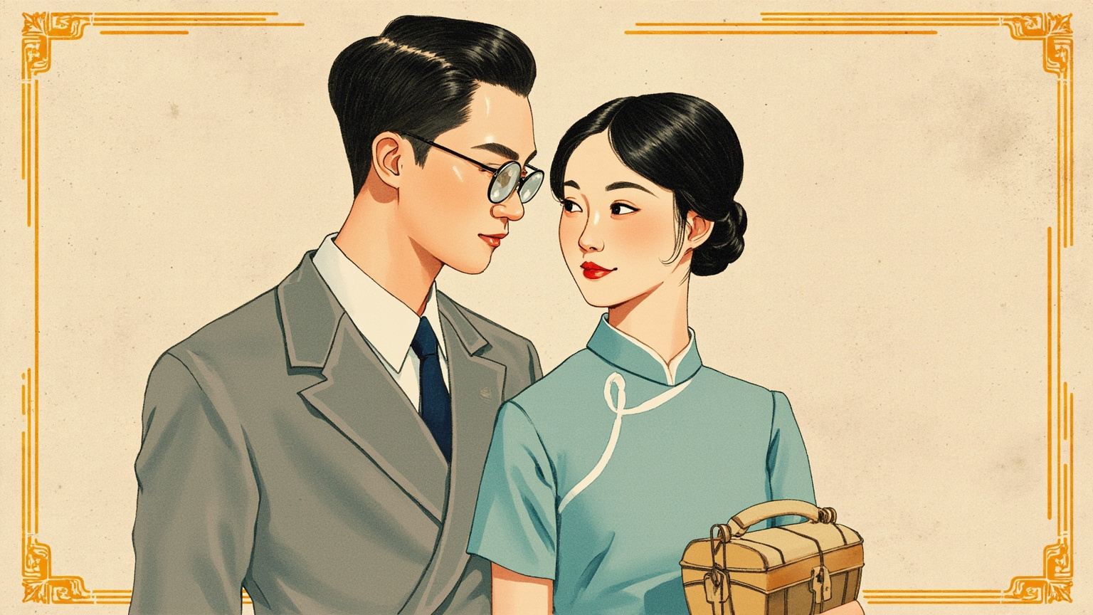 1930 年代旧上海，小工厂职员顾曼桢与工程师沈世钧因同事之谊相识相恋——朴素清贫却真挚的初恋，世钧送她一只红宝石戒指，两人常在雨中同行