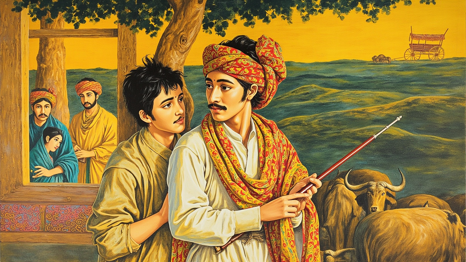 No one in the qissa is painted as a single villain — a meal withheld, a gathering's whisper, the maulvi's frown suffice to sever two lives.