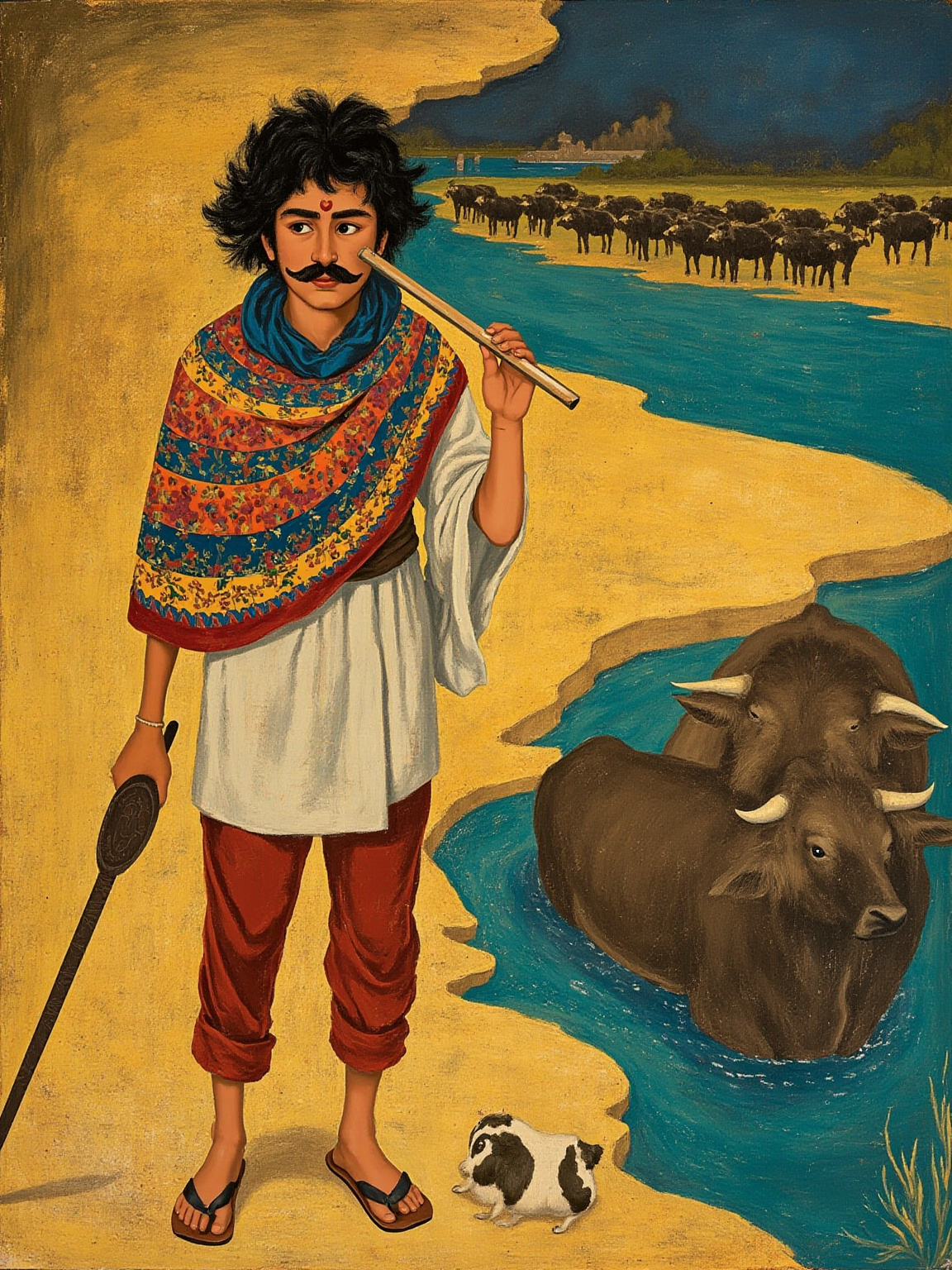 At the Chenab ford, Ludda's oar erased the southern bank reflection by reflection; only after that crossing could the return find its weight.