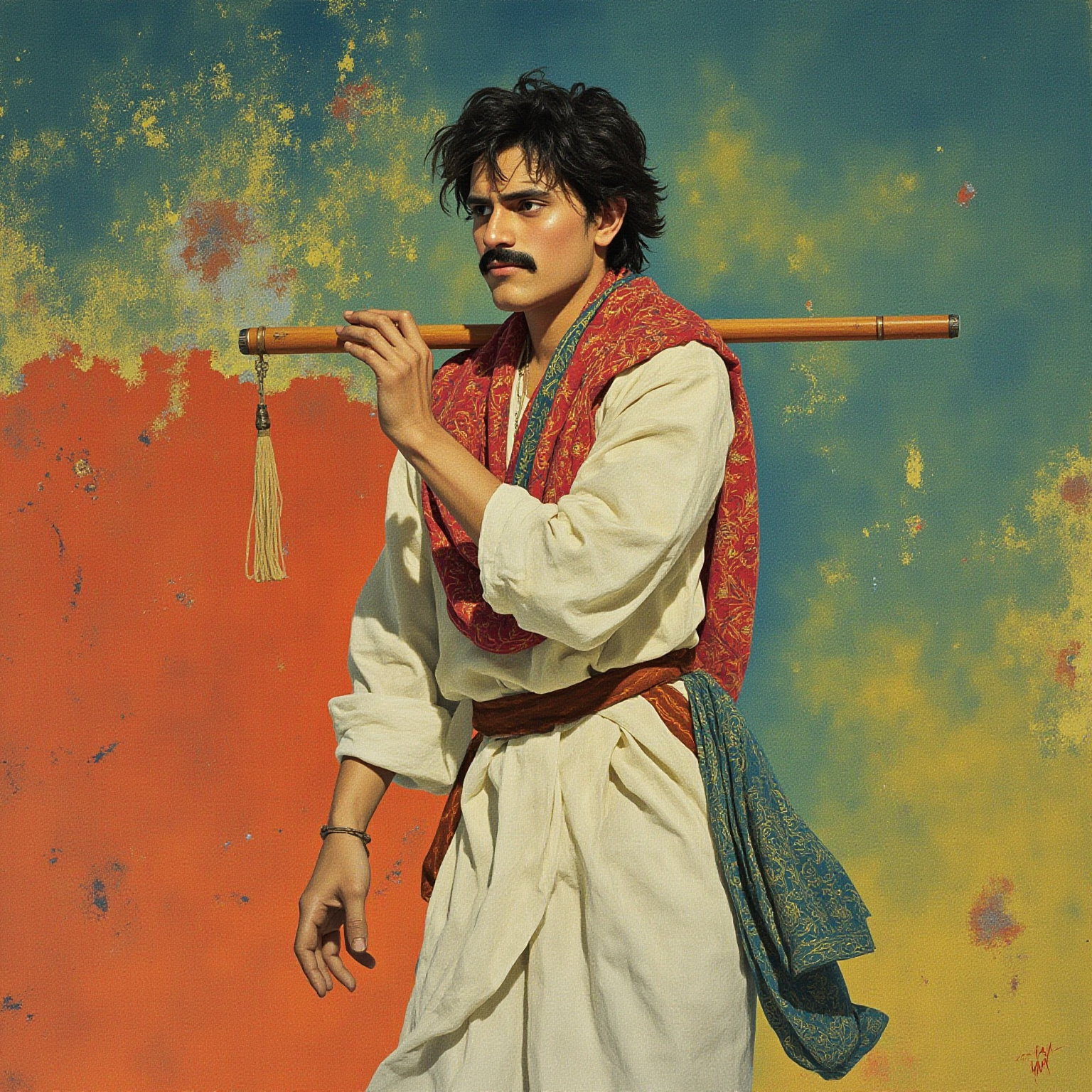 At Tilla Jogian, Gorakhnath split his ear-lobes and taught him the name of the Lord — only then did the flute turn from love-longing into remembrance.