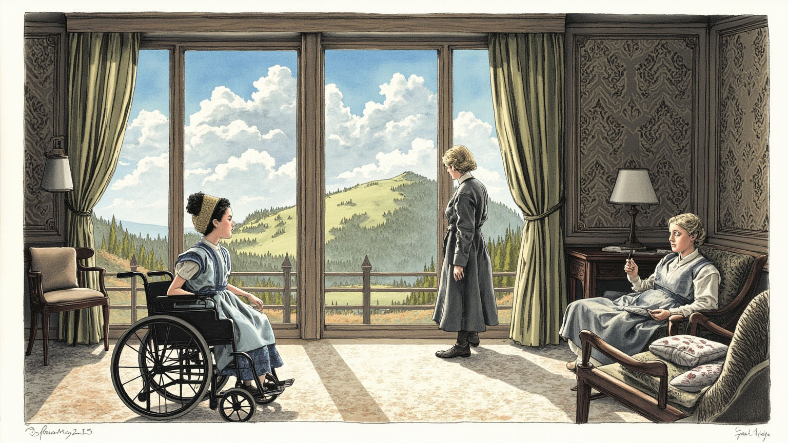 Heidi saw beneath her a sea of roofs, towers, and chimney-pots; she quickly drew back her head and said in a sad, disappointed voice, "It is not at all what I thought."