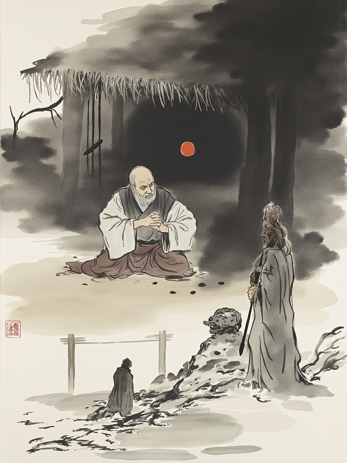 便是这一丈茅庵、这份逃世之心，人又安知不曾执著于中？