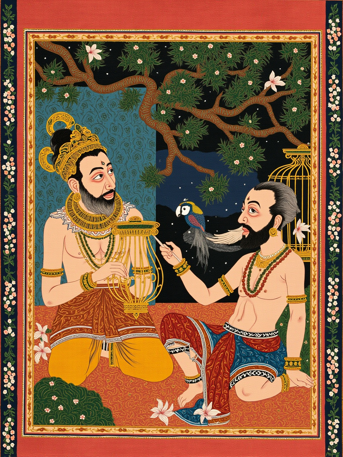 The king upon the throne was the prince of yore; the bird in the cage was the friend he had mourned.