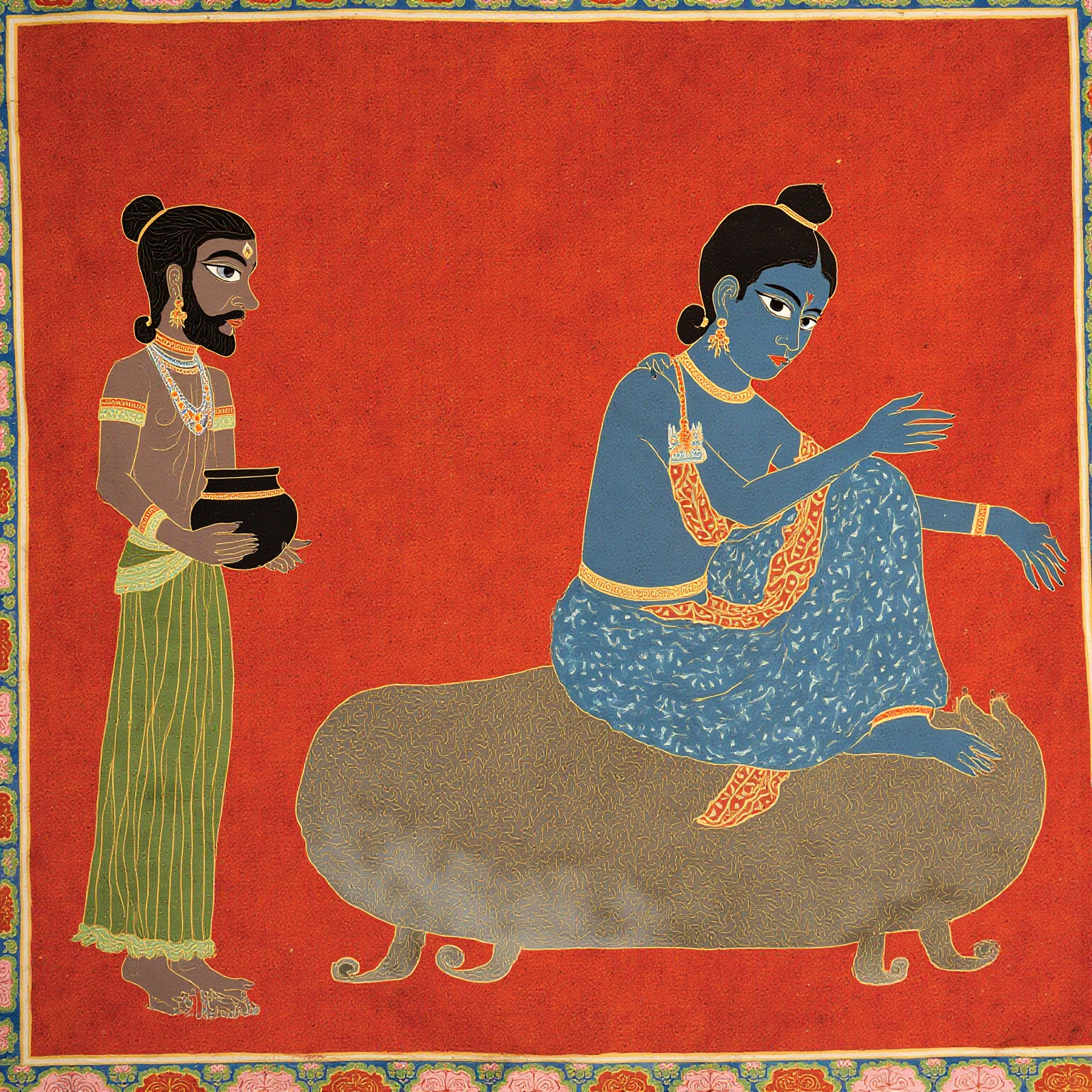 By the great sacrifice of the Brahmin father, the curse of three lives was loosed, and the parrot became the lotus-born youth once more.