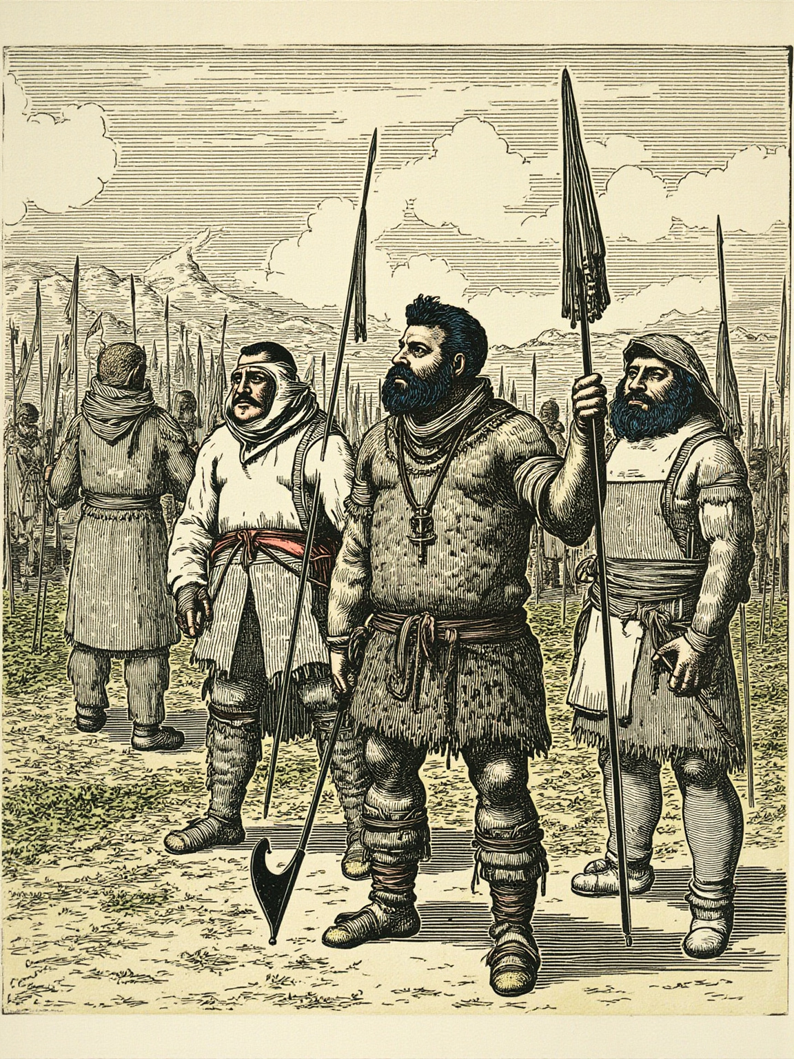 Galbarino, with both hands severed, returned to the battle, bound the shield to his bleeding arms, and fought on until he fell.