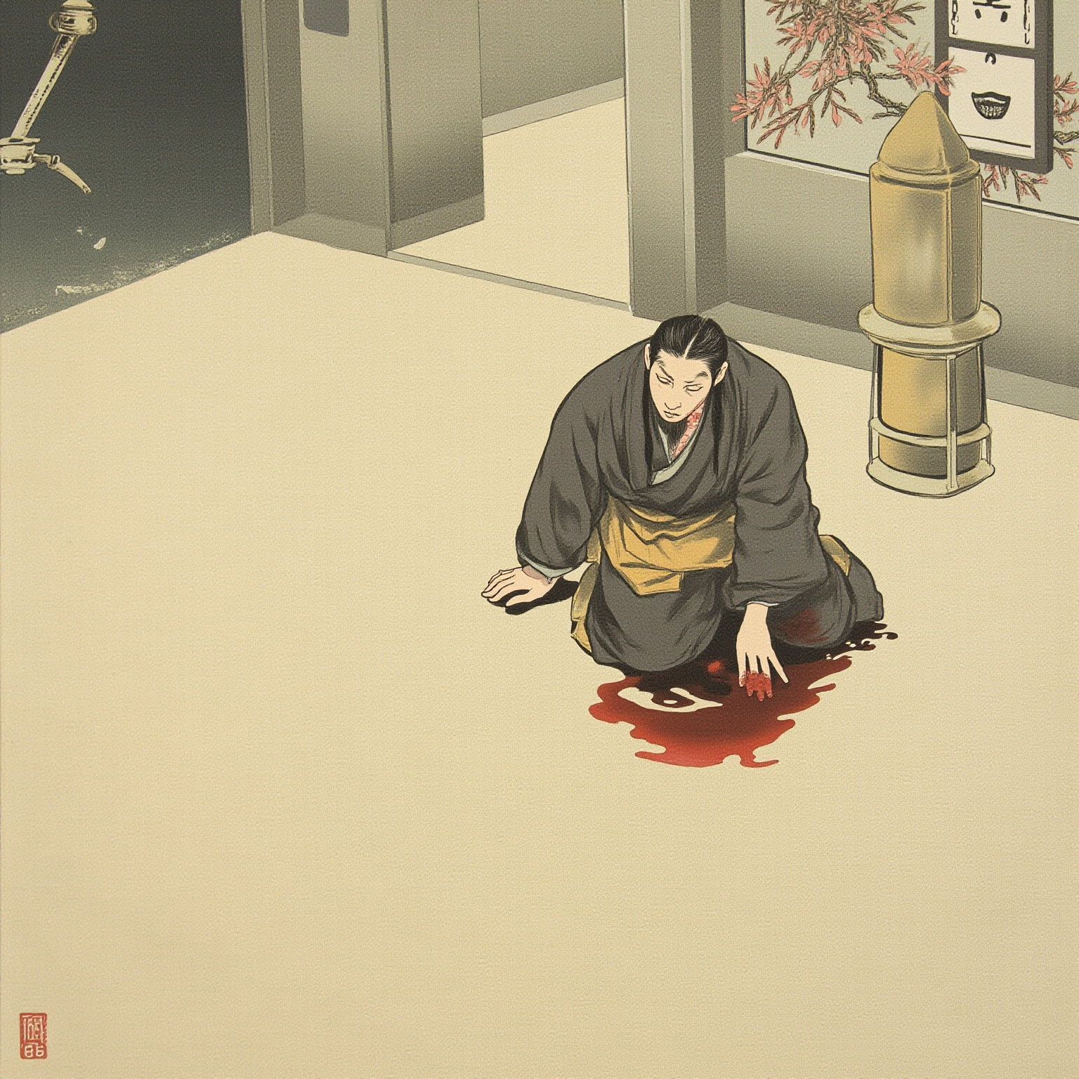 He did not strike down Tokubei alone — he struck down the very name by which Tokubei stood among his neighbors.