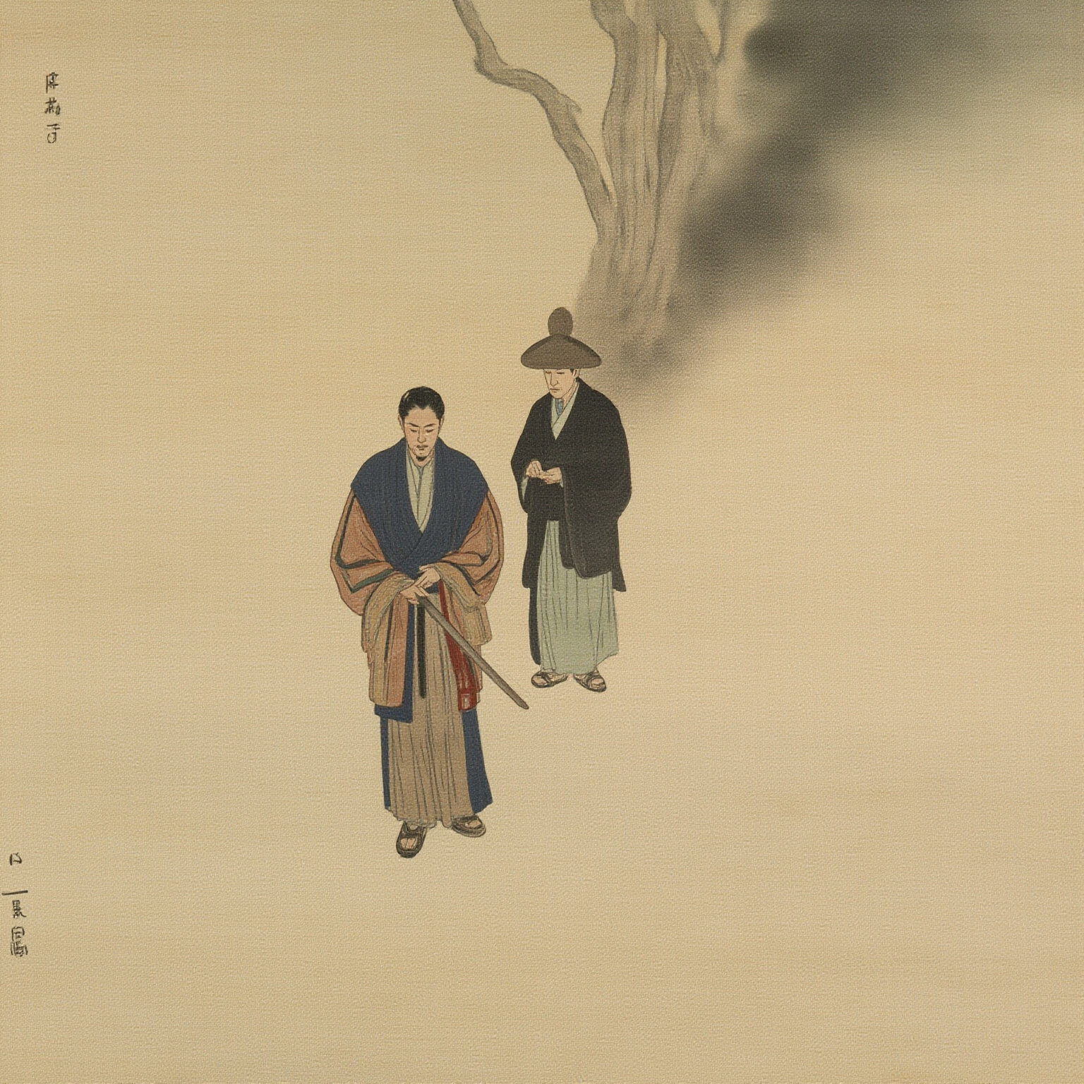 The two set out together for the Sonezaki forest, and there is no more told of them.