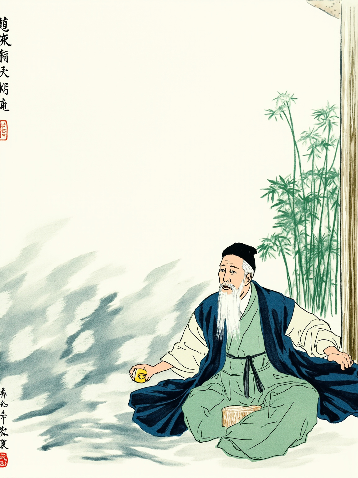 茅檐之下，一盲翁点化一盲儿——教他看不见世路，也要把脊梁立直。