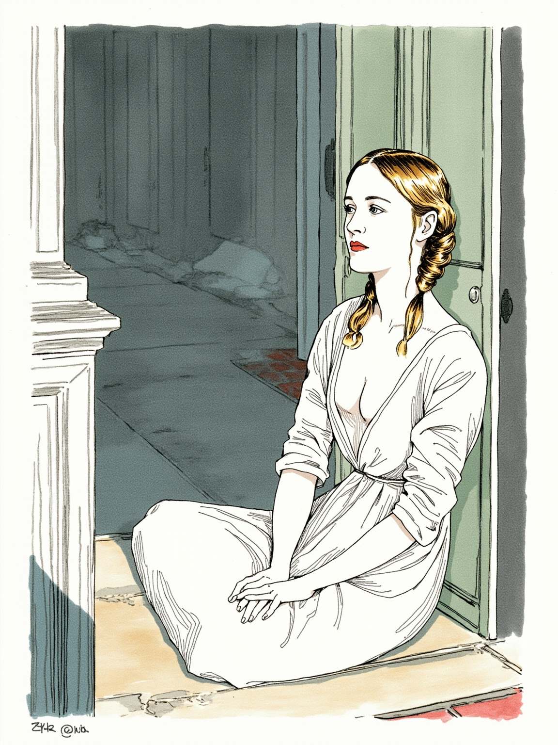 A tap at the door roused her in the midst of this attempt to find her way to her duty, and her gentle "Come in"