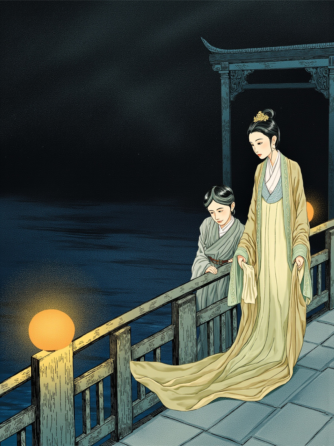 She came to him each night in green and yellow silk, and for three years he never guessed what the lake had once swallowed.