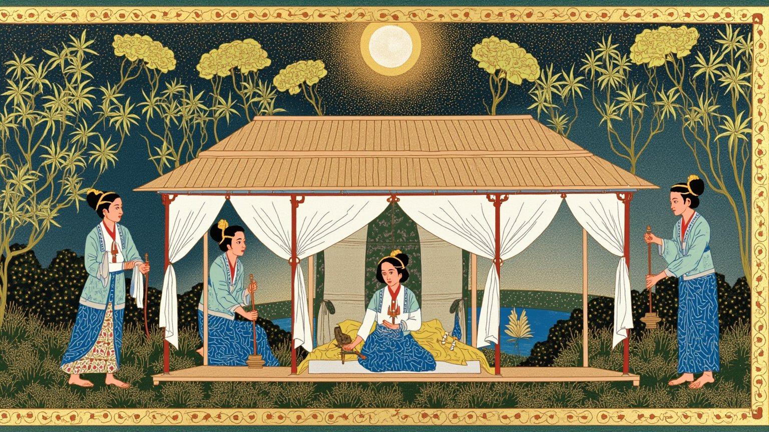 她不过是个平民女子，王室容不下这门亲；于是她被悄悄送上河去，河也被吩咐了沉默。