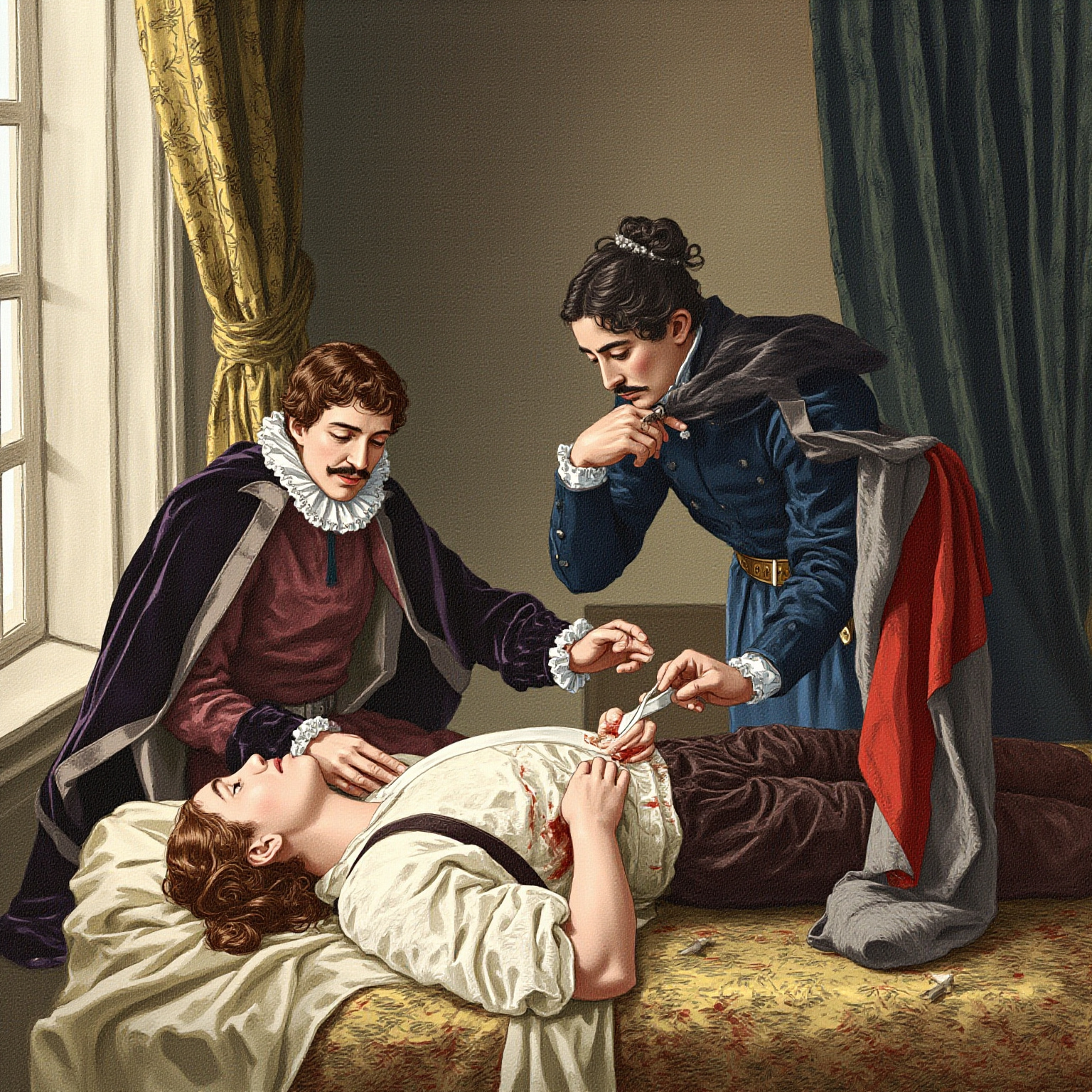 She had but to stretch out her hand to give him up, and she chose instead to bind the bleeding wound with her own veil.