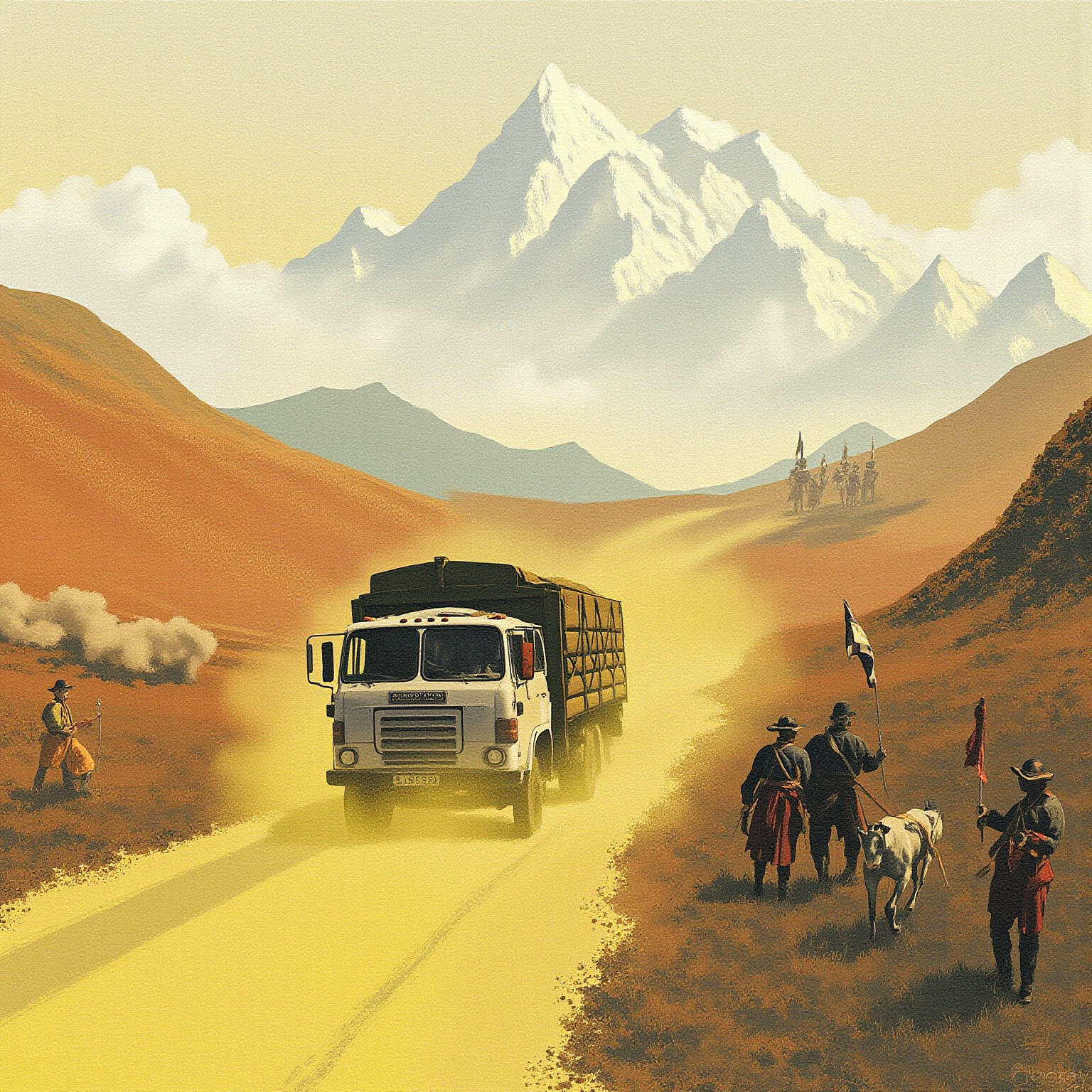 Trucks came up the mountain road, and the old order began to shake like a mani pile in an earthquake.