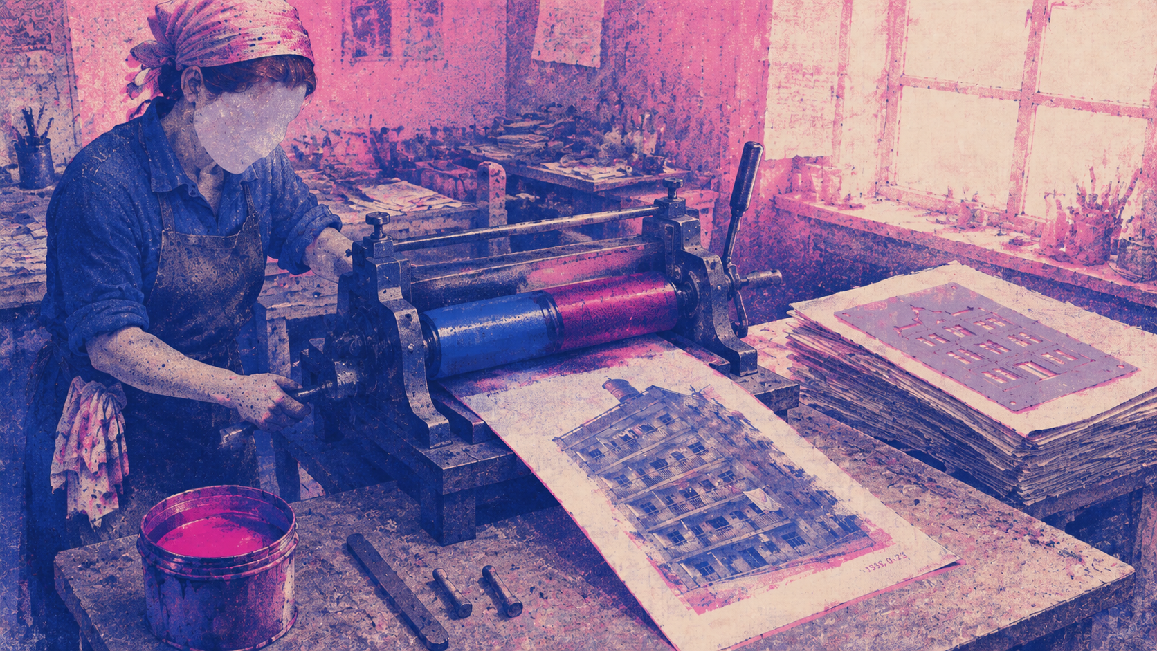 The press prints a building that is still standing
