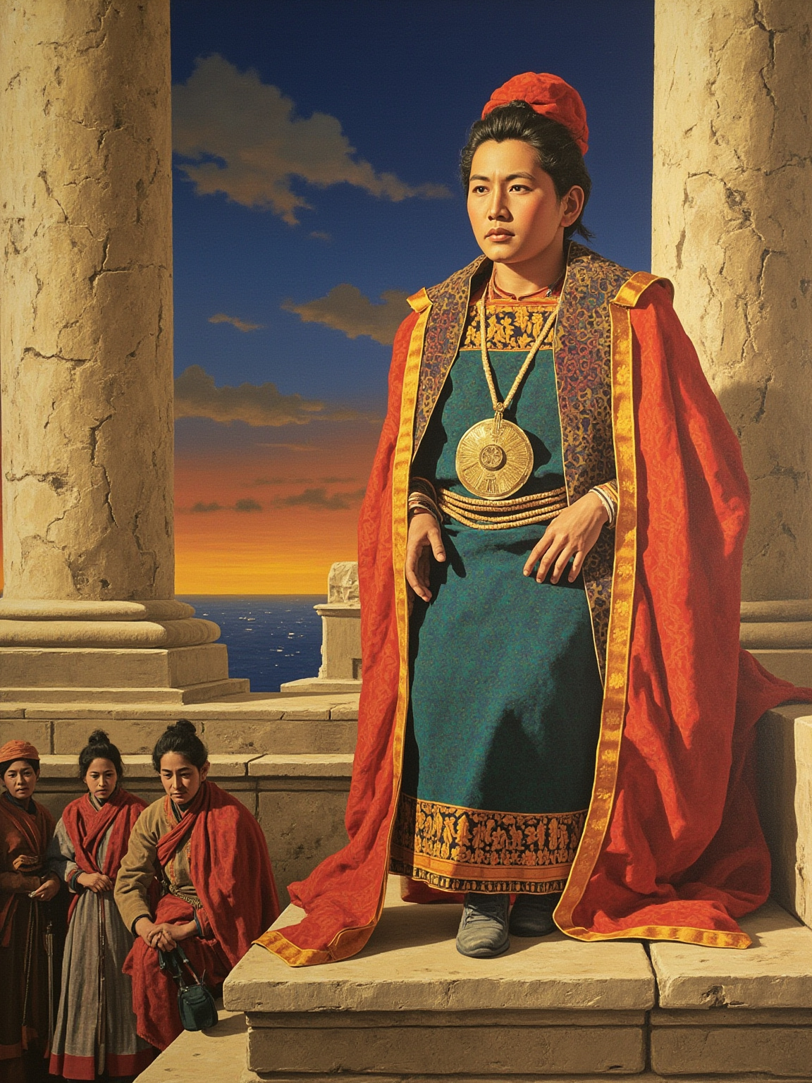 Huaina Ccapac died, and with him the Inca empire began to draw toward its end; for he left his kingdom divided between two sons, which was the seed of civil war.