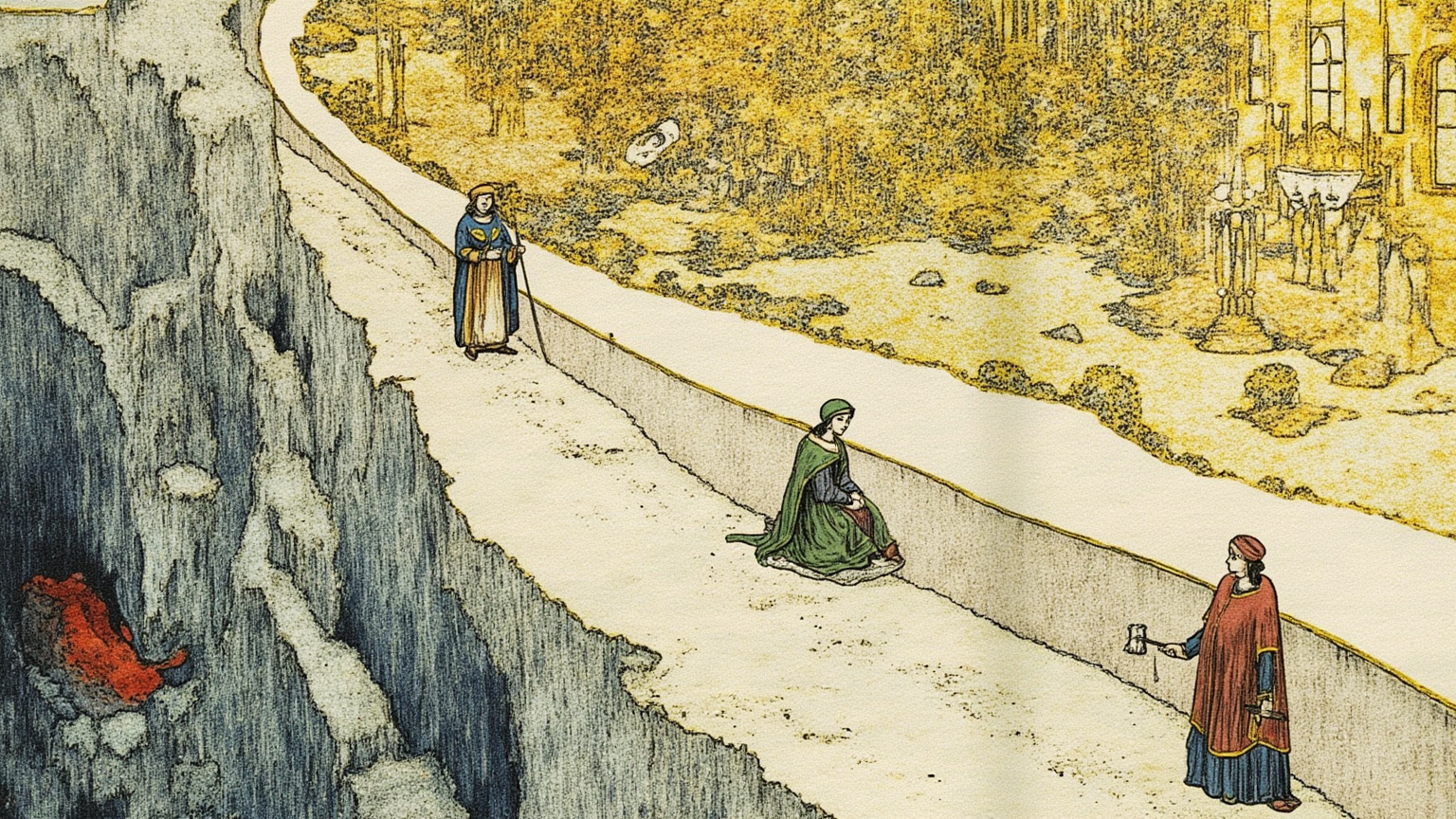 Now is thy time, Gawain; think on thy neck, for it shall have a stroke.