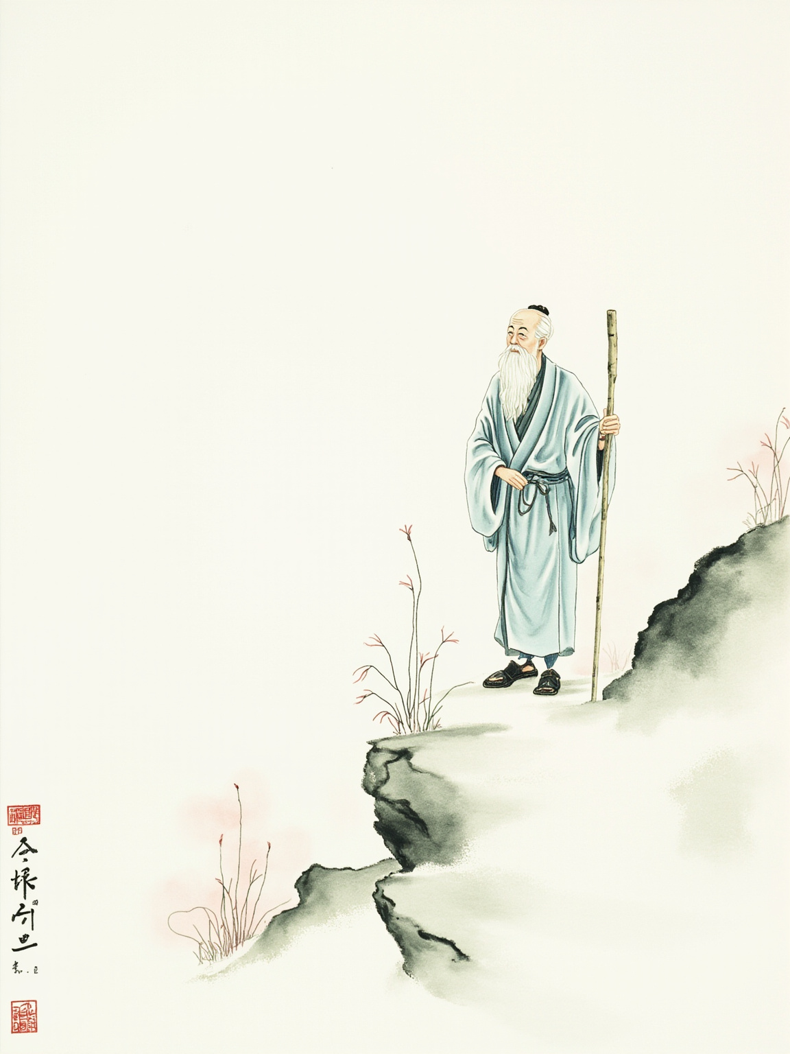 孔子曾西至周都向老子问礼,老子以「去子之骄气与多欲,态色与淫志」相诫——这是《史记》独立记载的一段轶事,不属于道德经八十一章正文